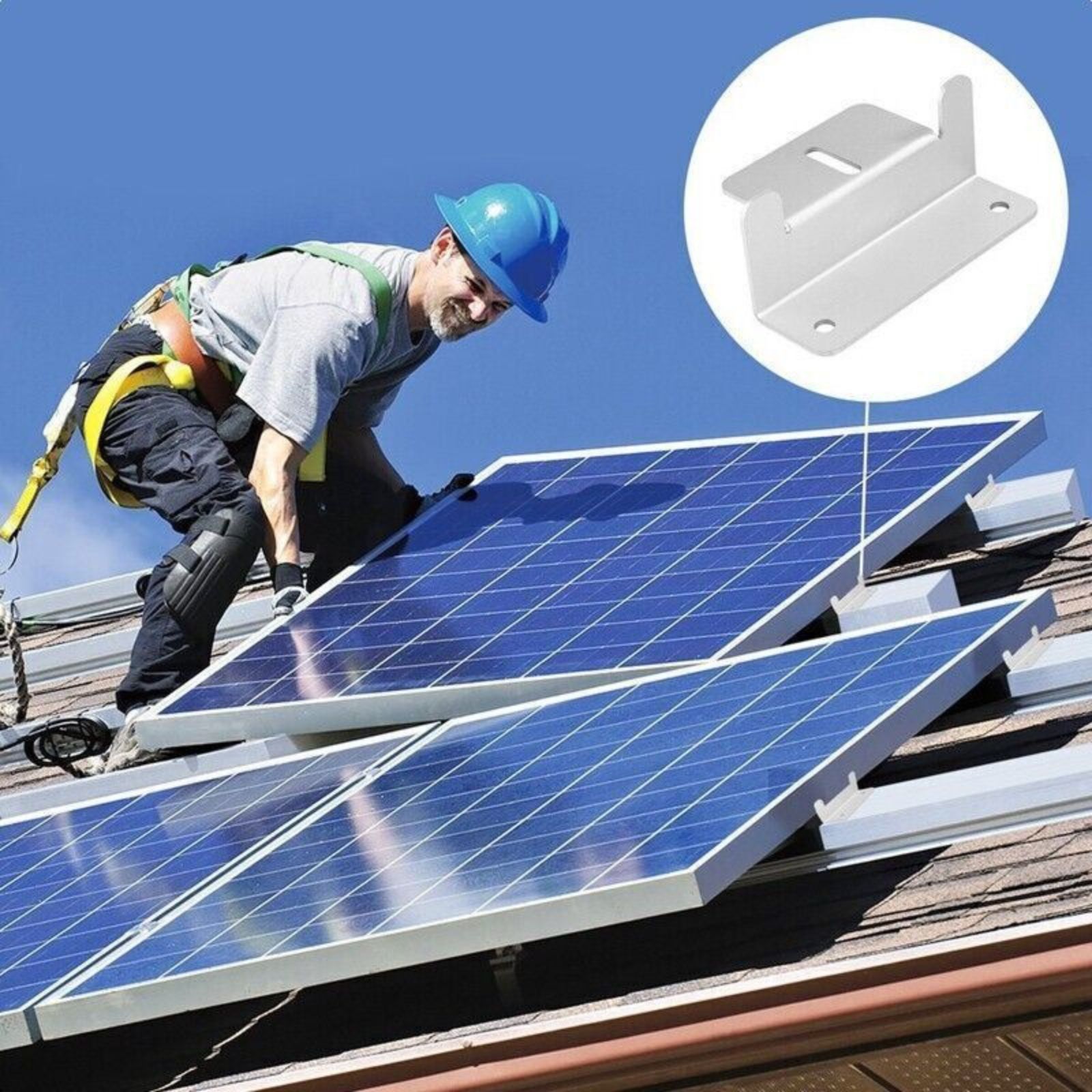 Z Bracket Set 8PCS Solar Panel Mounting For Flat Roof Wall Mount Kit Aluminum
