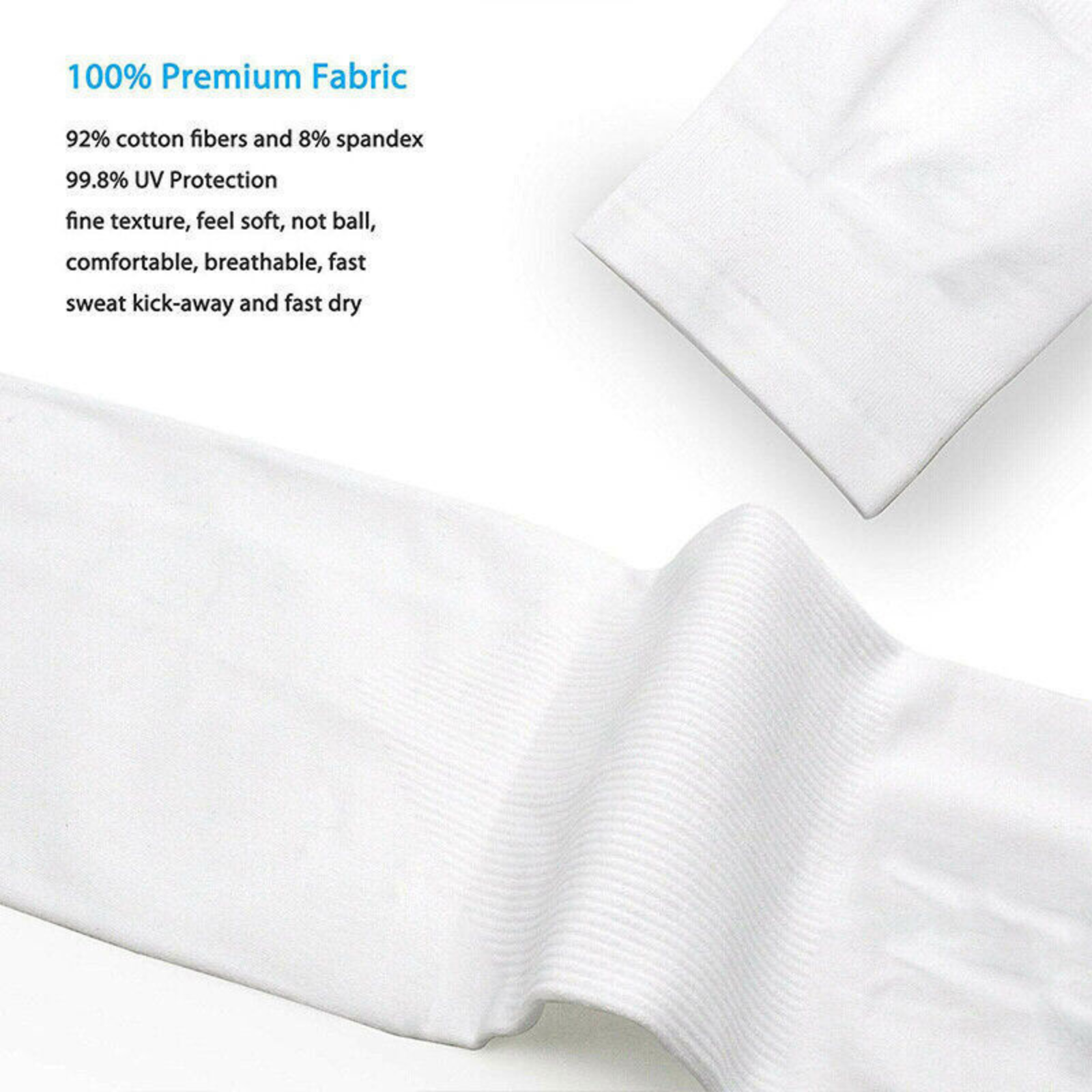 UV Protection Covers Cycling Golf 3 Pairs Cooling Sport Arm Stretch SleevesWhite