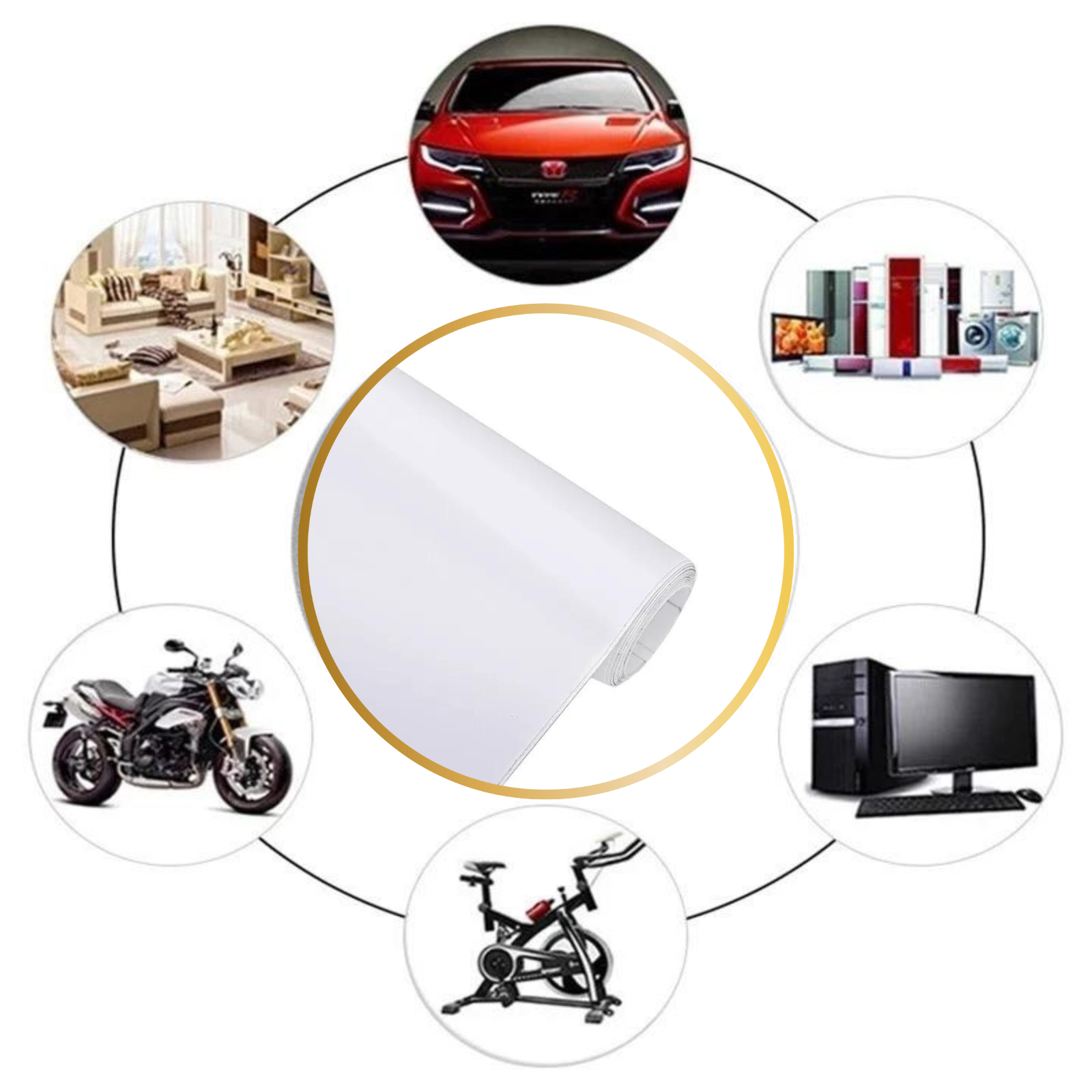 Air Release Vinyl Wrap Matte White Car Vinyl Wrap Sticker Film 152xm x 50cm