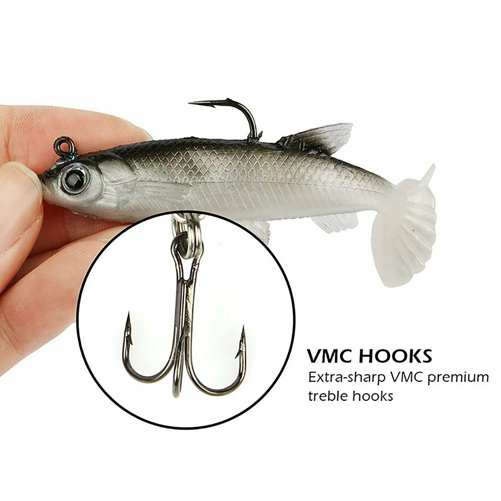 T-Tail Soft Plastic Fishing Lure Baits for Freshwater and Saltwater 5x