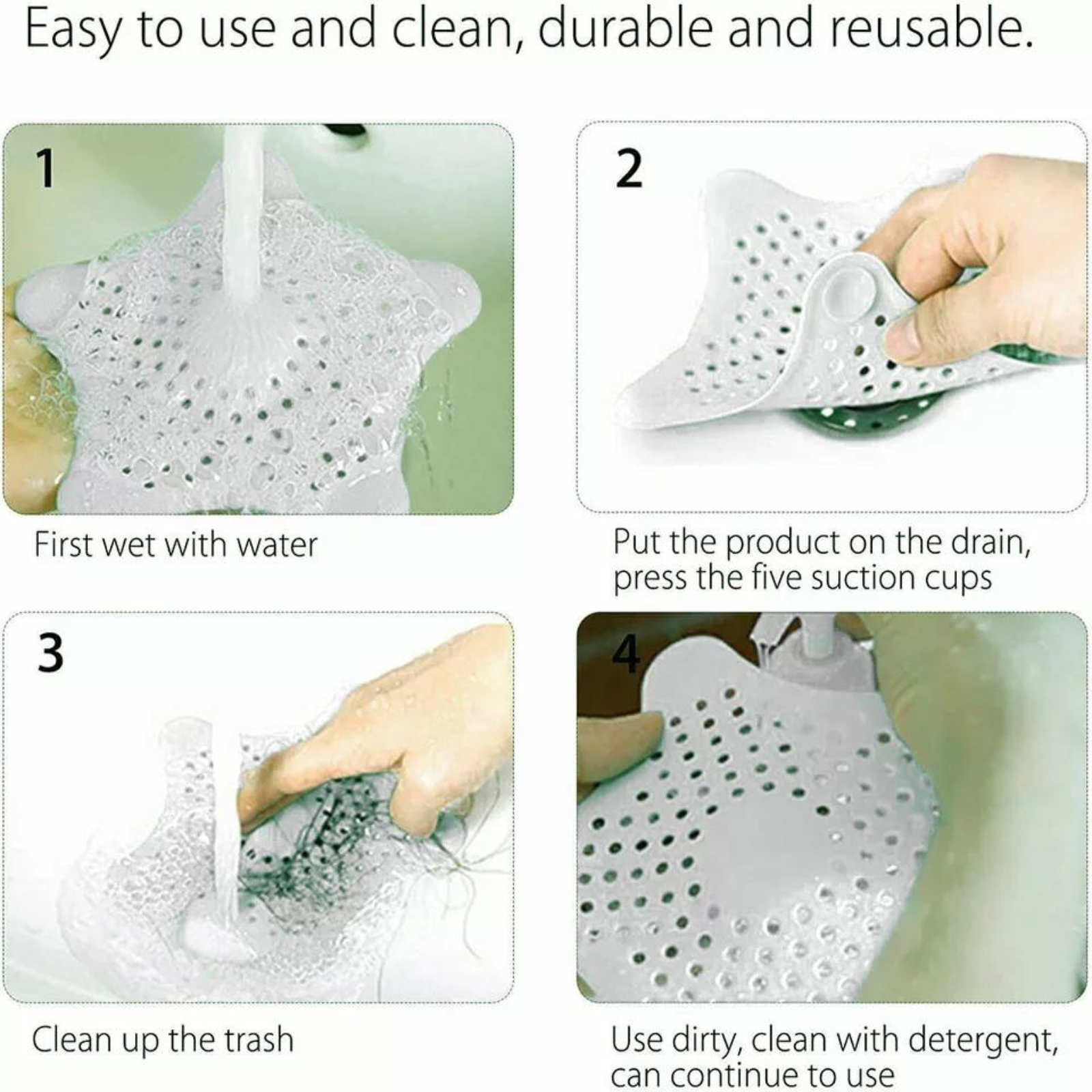 White Covers Filter Sink Strainer Bathroom Drain Hair Catcher Bath Stopper