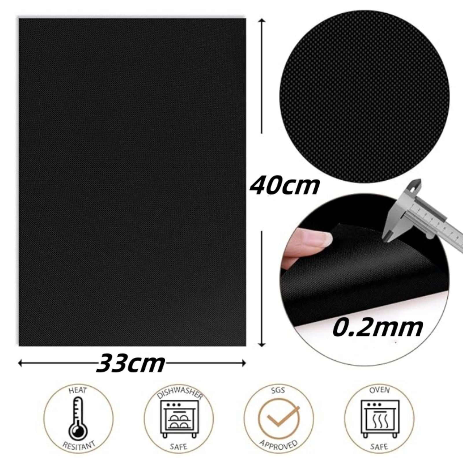 Non-Stick BBQ Pad 5pcs Heavy Duty BBQ Grill Mat Bake Cooking Reusable Sheet