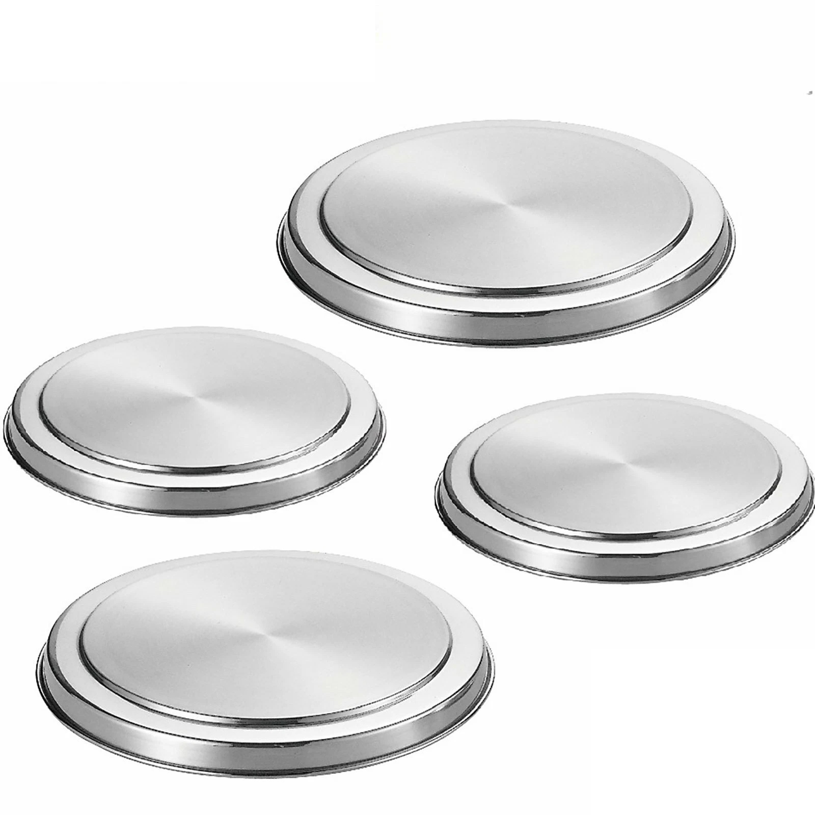 Electric Stove Burner Covers 4Pcs Round Stainless Steel Plates