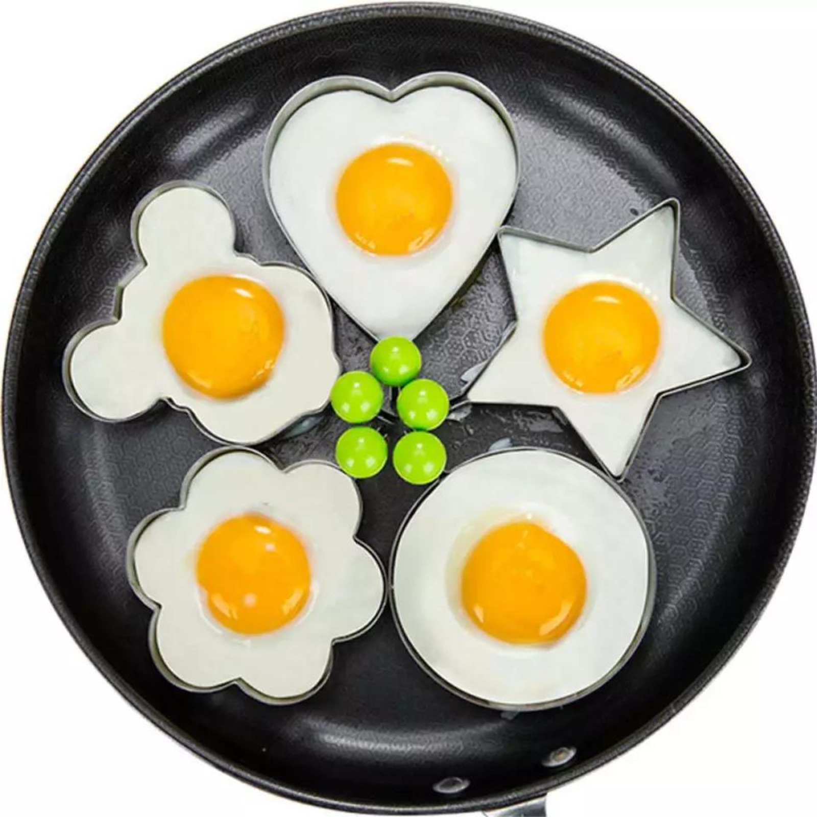 5x Frying Shape Stainless Steel Metal Ring Pancake Fried Egg Mould Egg Rings