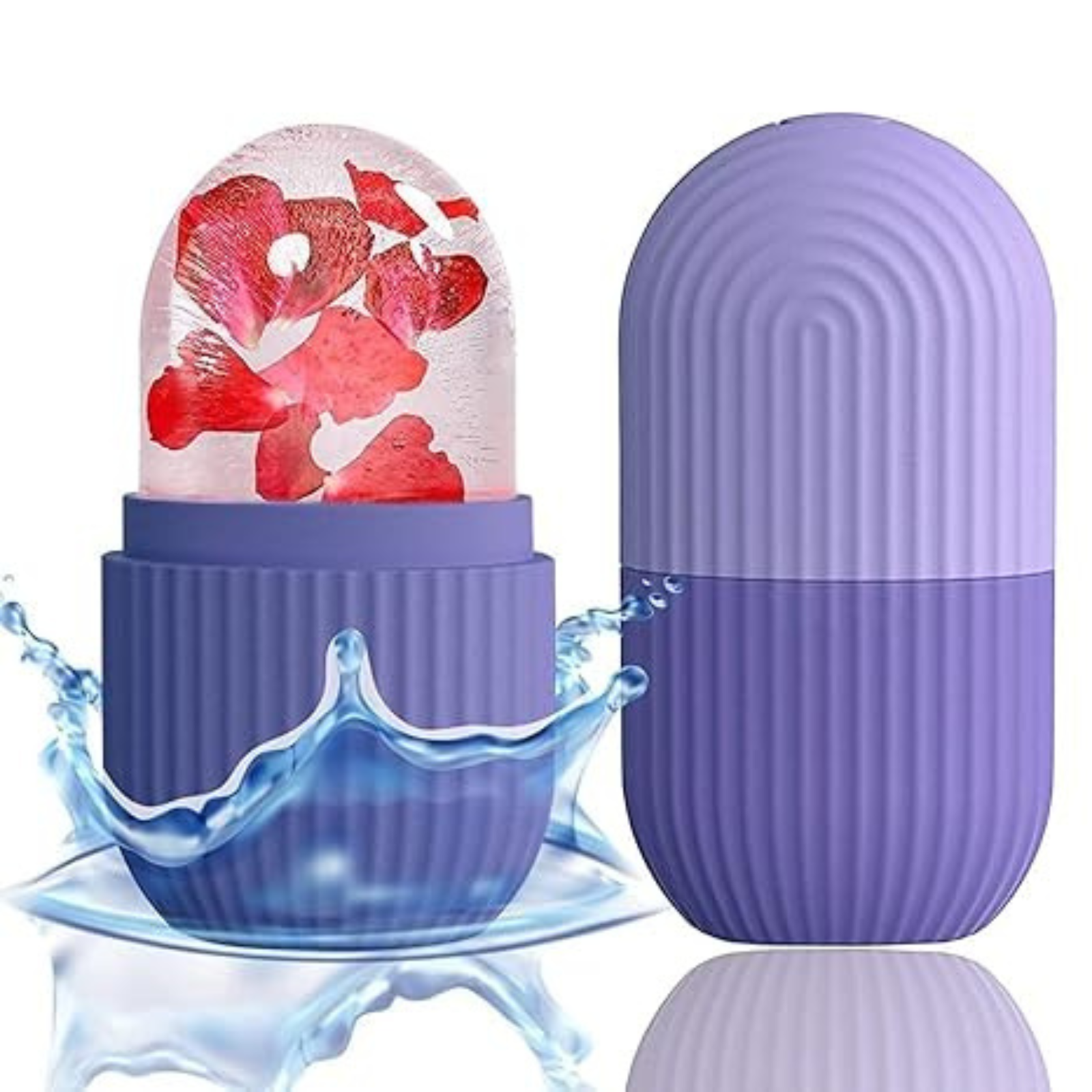 Shrink Pores Sculpt Face Ice Roller to Depuff Ice Facial Cube Massager Purple