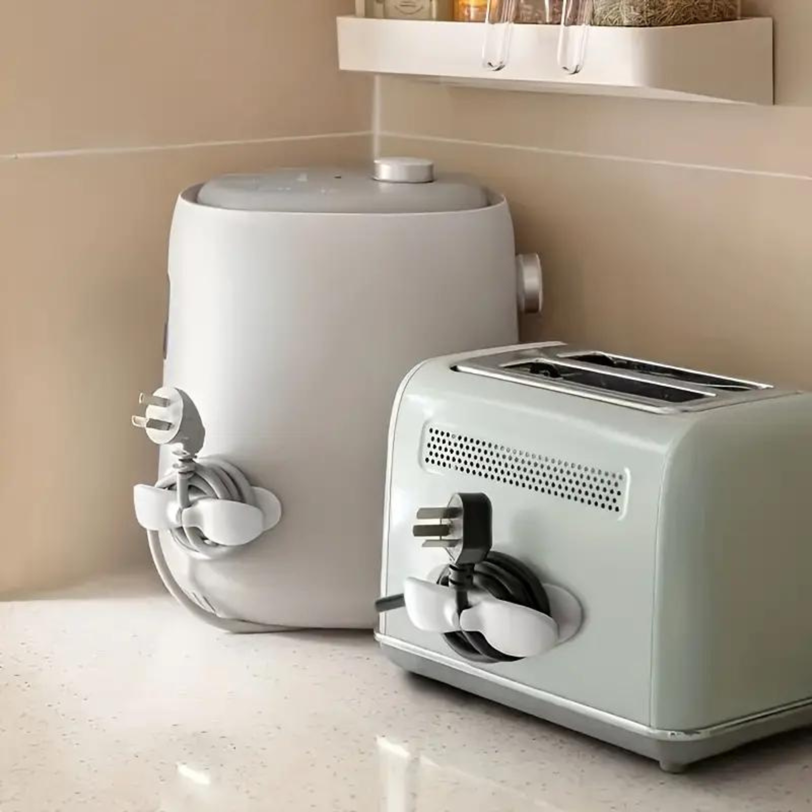 Kitchen Appliances Grey Cord Organizer 6PCS Winder Cord Holder Wrap Home