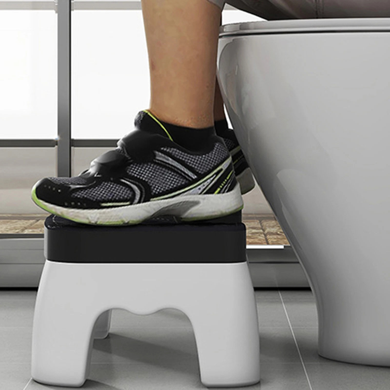 Black Non-Slip Toilet Step Stool Squatty Potty Thickened Reinforced