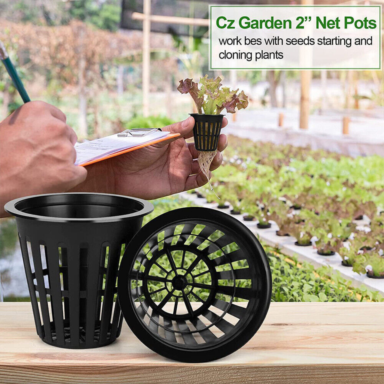 40pcs Aeroponic Hydroponics Aquaponic Mesh Pots Basket Plant Grow Net Cup