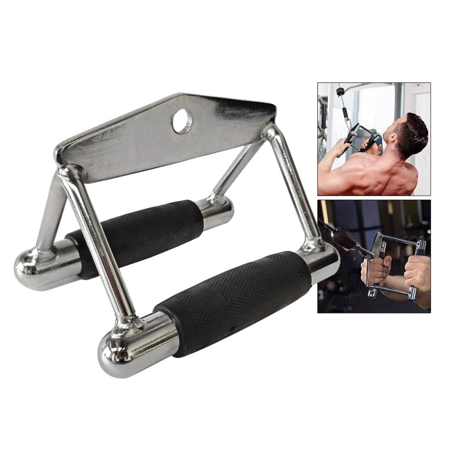 Back Workout Seated Row Handle Triangle V Close Grip Bar Gym Cable Attachment