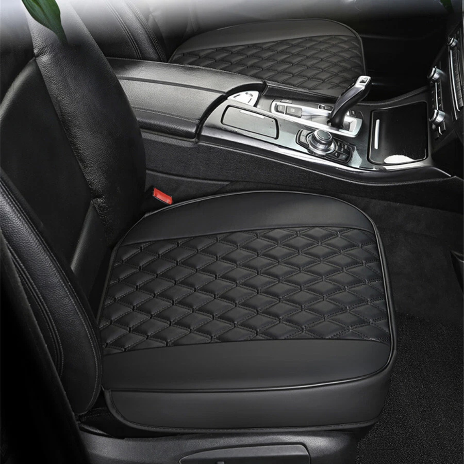 Black PU Leather Universal Car SUV Front Seat Protective Cover