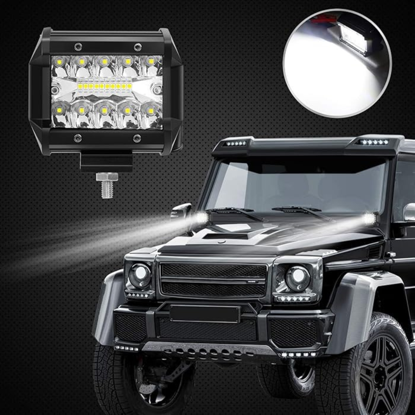 Flood Light Bar Reverse 4x 4inch 200W LED Work Lights 4WD 12V 24V