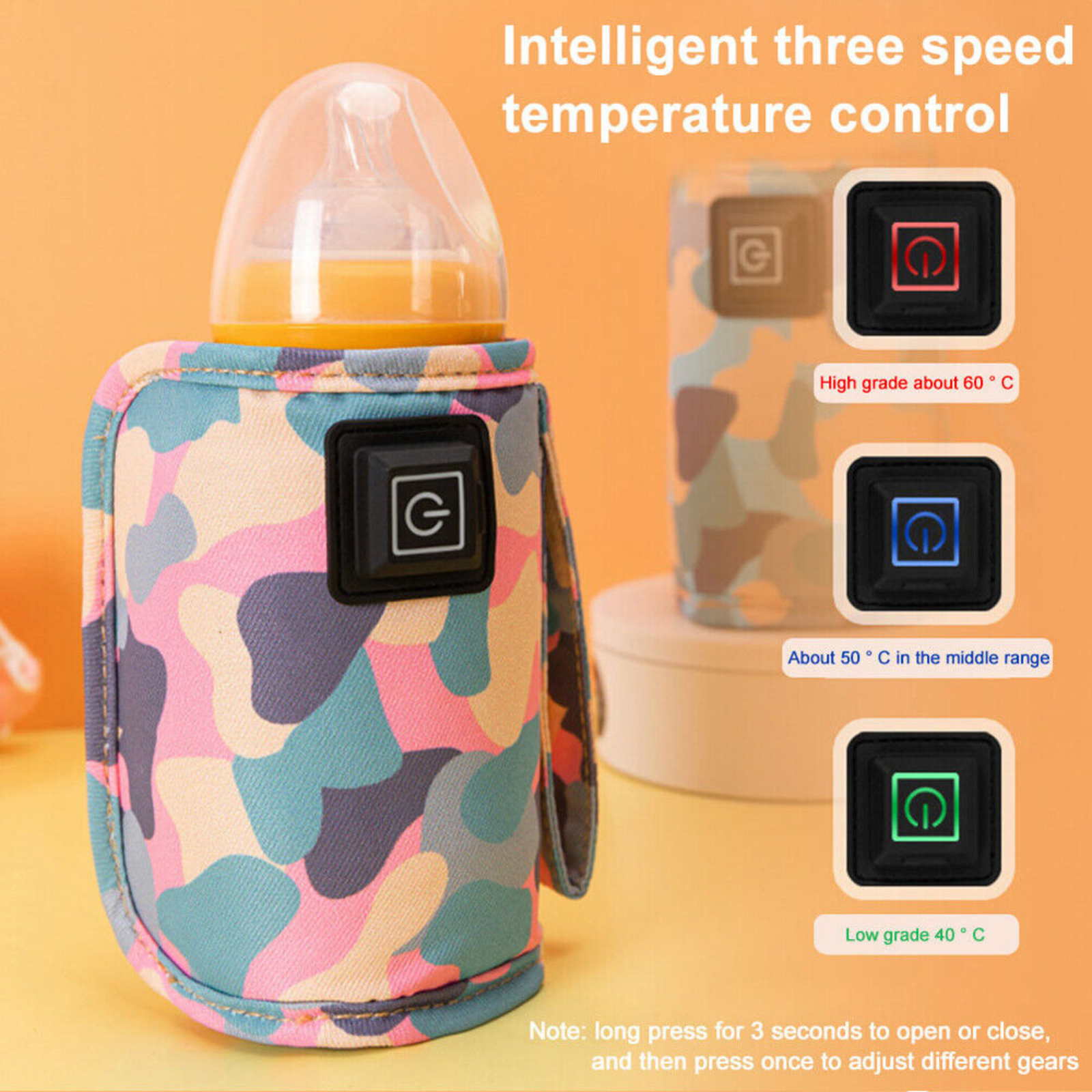 Travel Heater Bag Pouch Portable Feeding USB Baby Bottle Milk Warmer Thermostat
