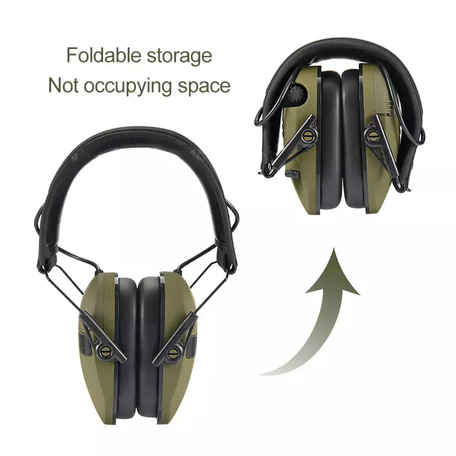 Hearing Muffs Hunting Ear Protection Electronic Earmuff Shooting Green