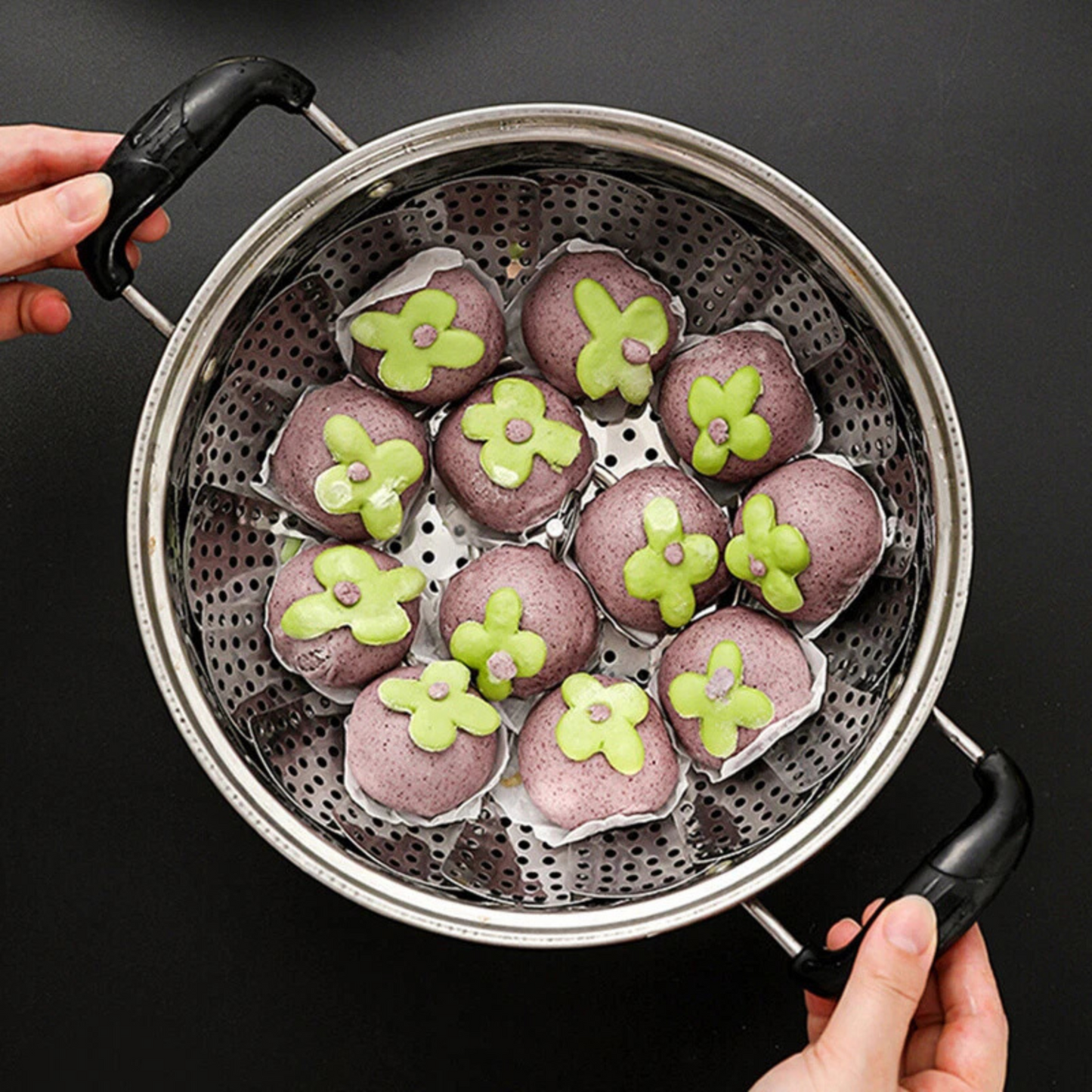 Fruit Rack Buns Cooking Prep Stainless Steel Steamer Tray Kitchen Drain Basket