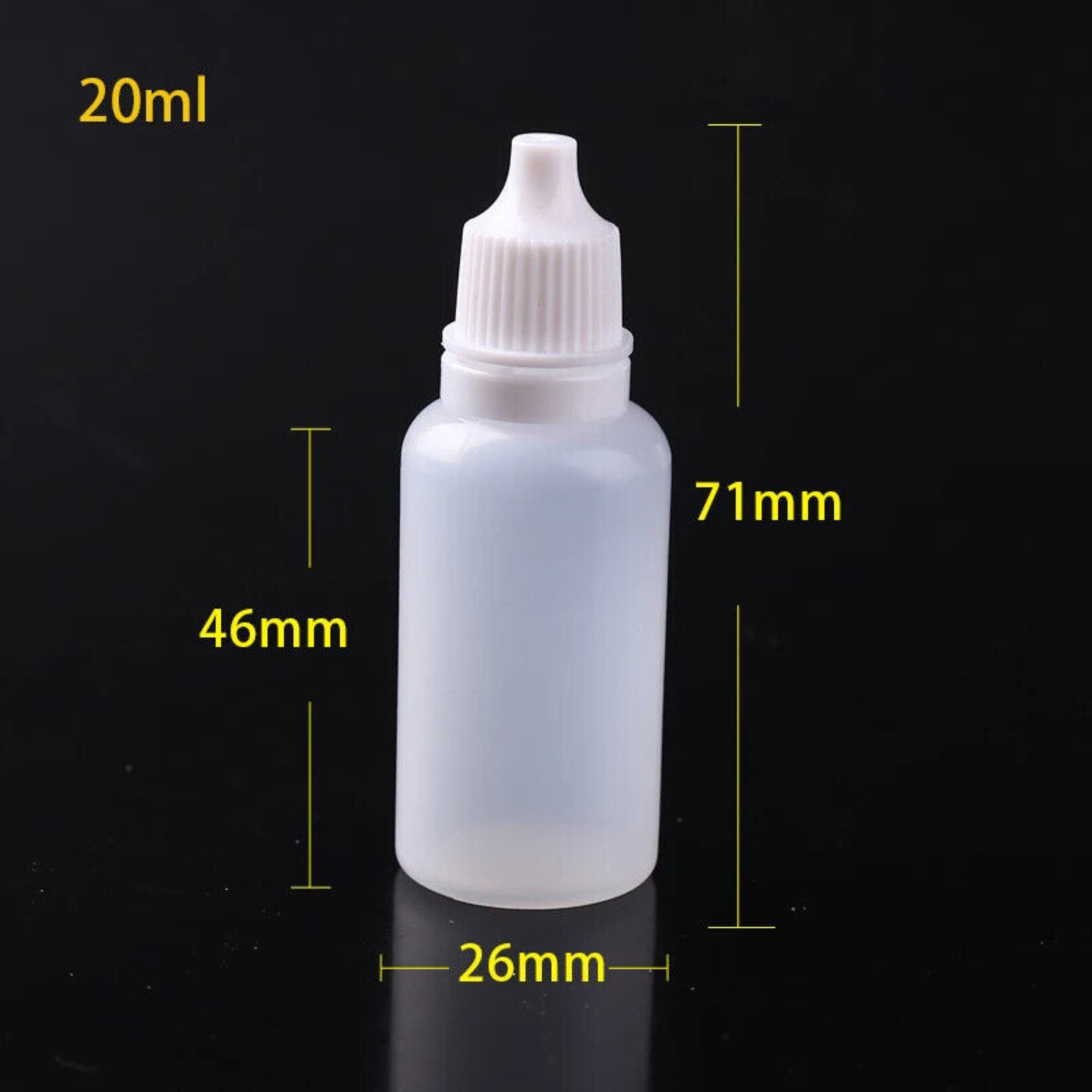 50pcs Squeezable Drop Liquid Container Empty Plastic Dropper Bottles 20ML