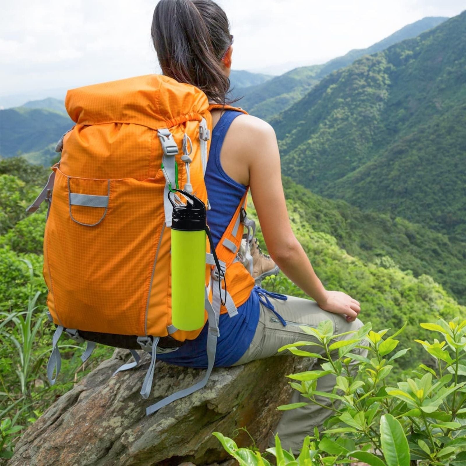 Coloured Carabiner Snap Hook 10x Gourd Shape Clip Aluminum Hiking Key Chain Ring
