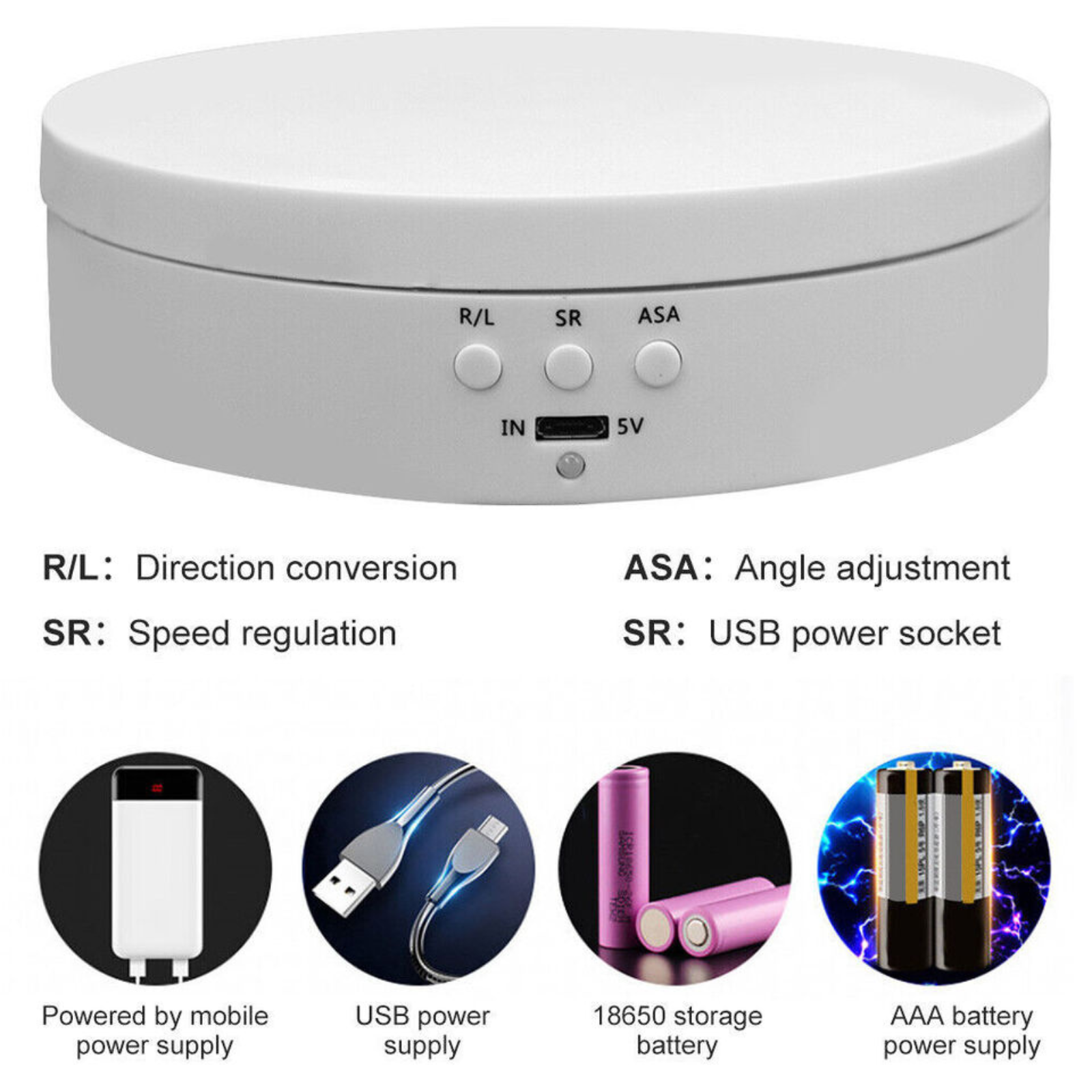 Photography Show Holder Stand Electric Turntable Display Rotating 360°