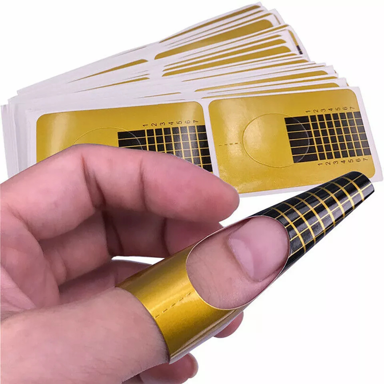 Gold Nail Forms Tips Guide Nail Art Acrylic Nails Gel Extension Sticker 50x