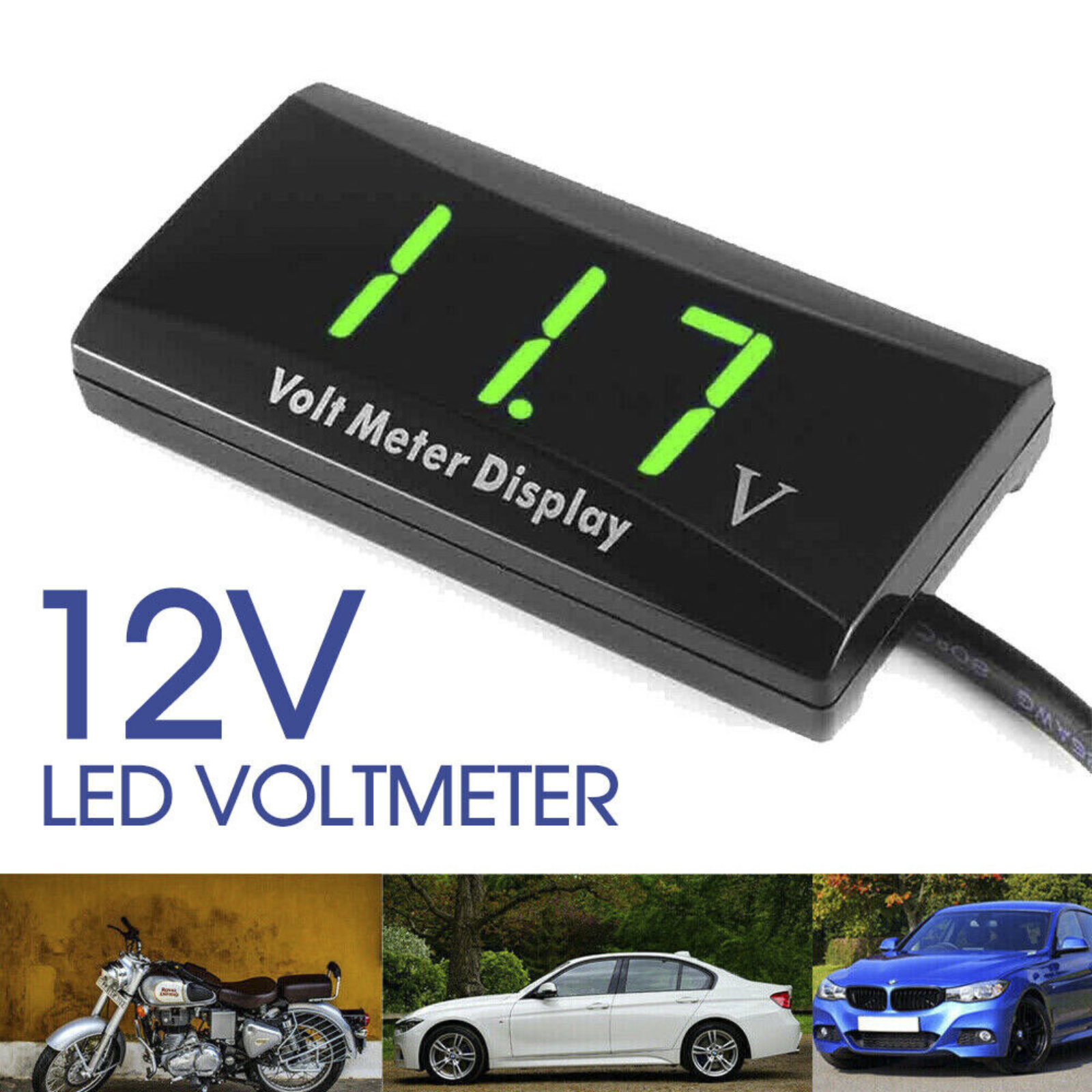 Volt Meter Display DC 12V LED Digital Monitor Battery Gauge Voltage Caravan/Car