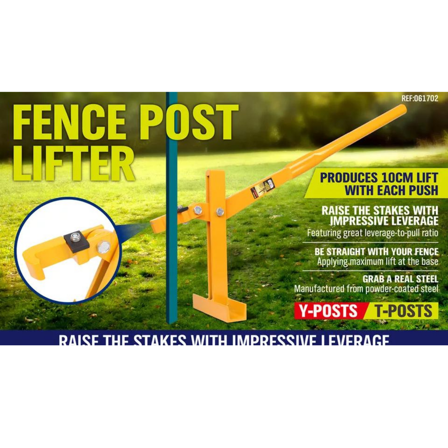 Farming Tool Steel Pole Fencing Remover Fence Post Lifter Puller Star Picket