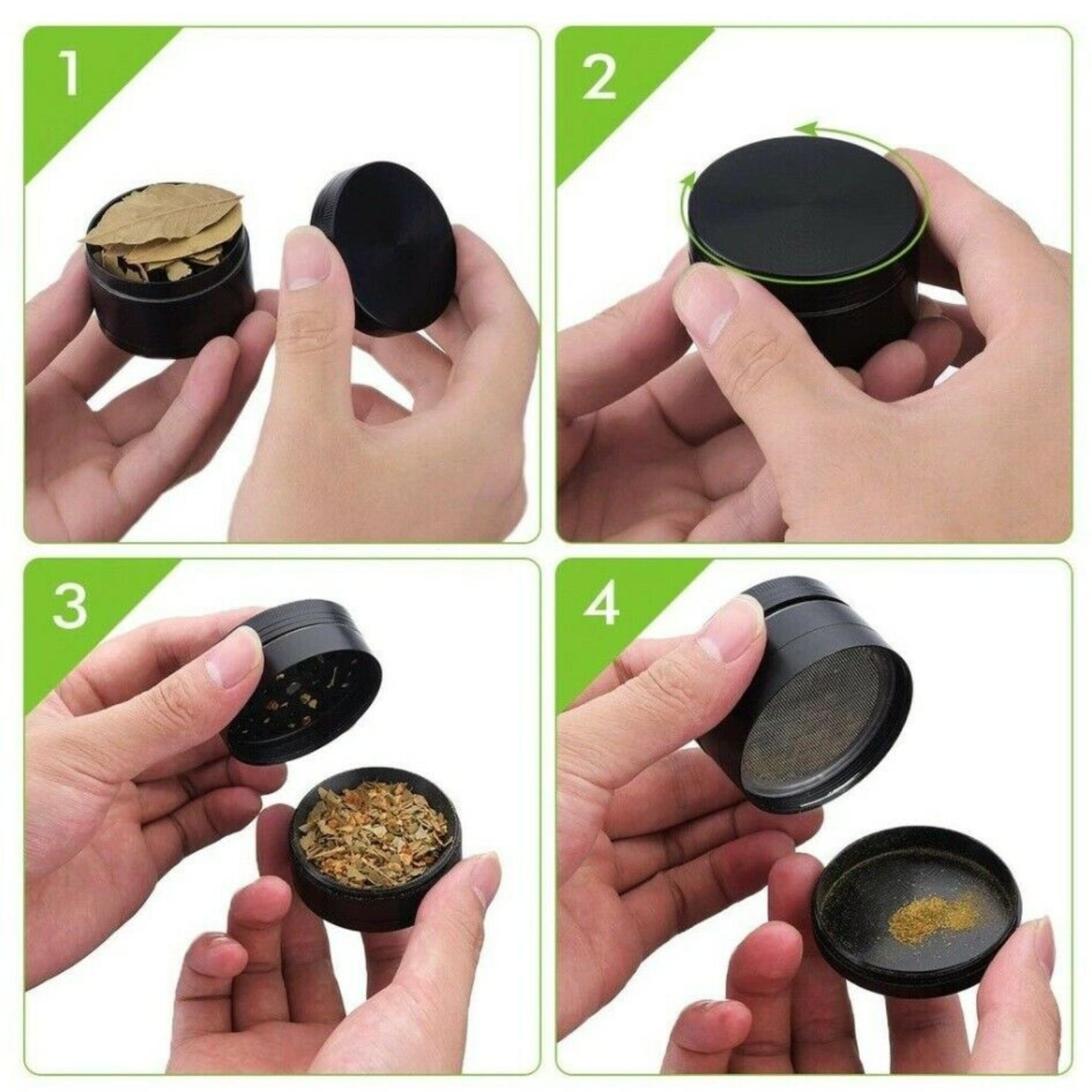Smoke Crusher Spice Hand Muller 4 Layer Metal Grinder Zinc Alloy Herb Tobacco