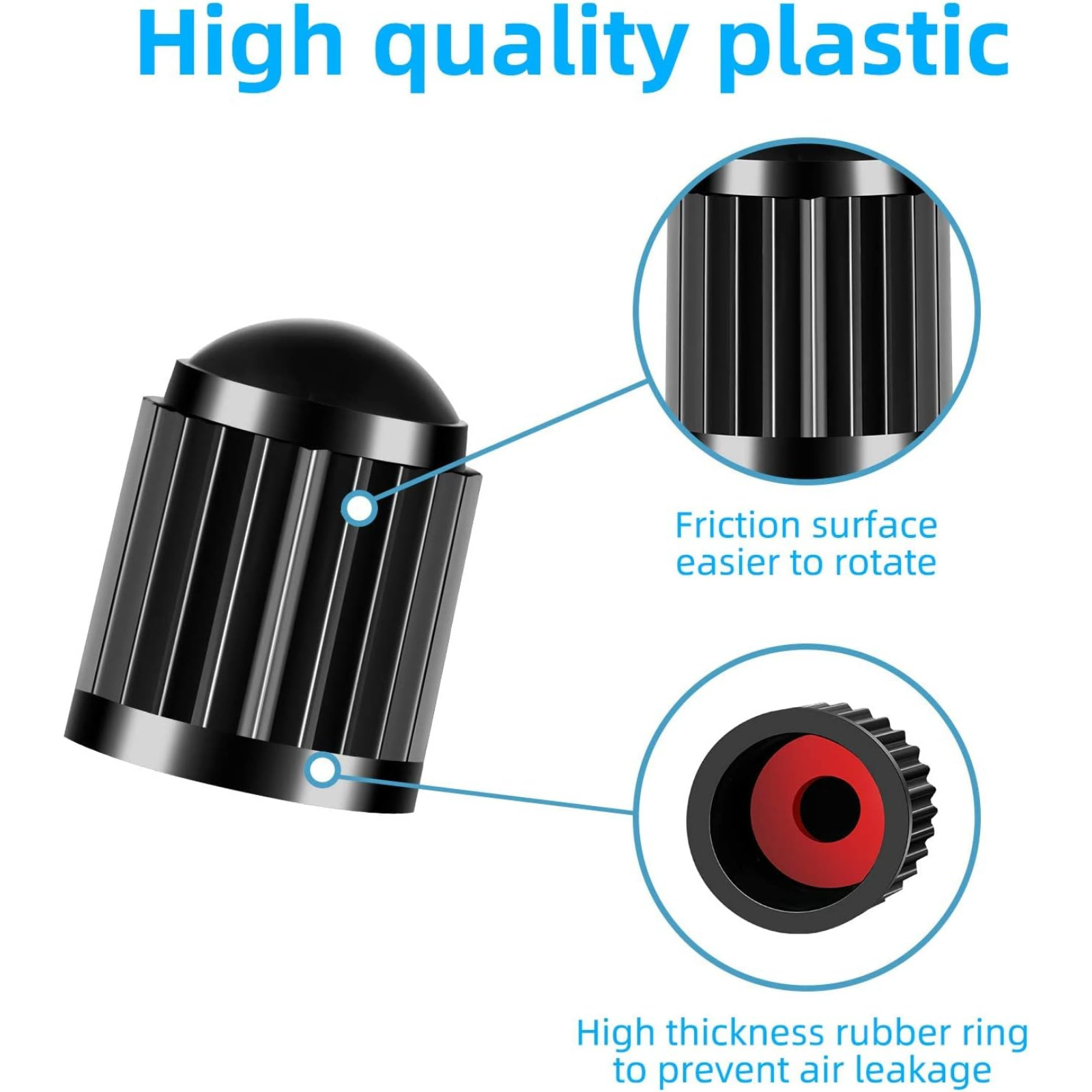 Black Air Valve Caps For Car, Truck, Motorbike Tire Wheel Tyre Cover