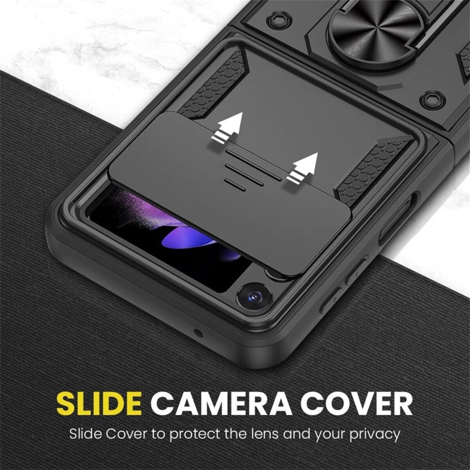 Heavy Duty Shockproof Case For Samsung Galaxy Z Flip3 Tough Slide Camera