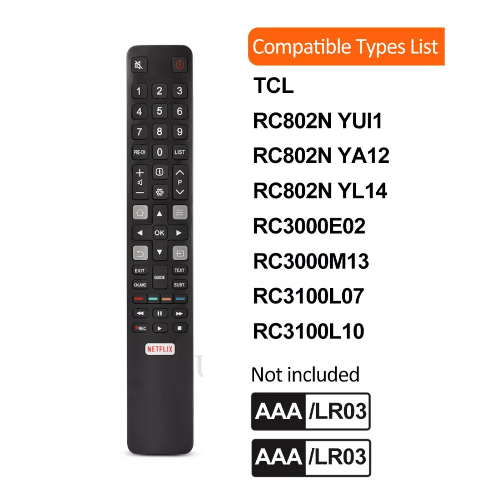 TCL 65C2US 75C2US 43P20US FALCON TV Remote RC802N ARC802N YUI1