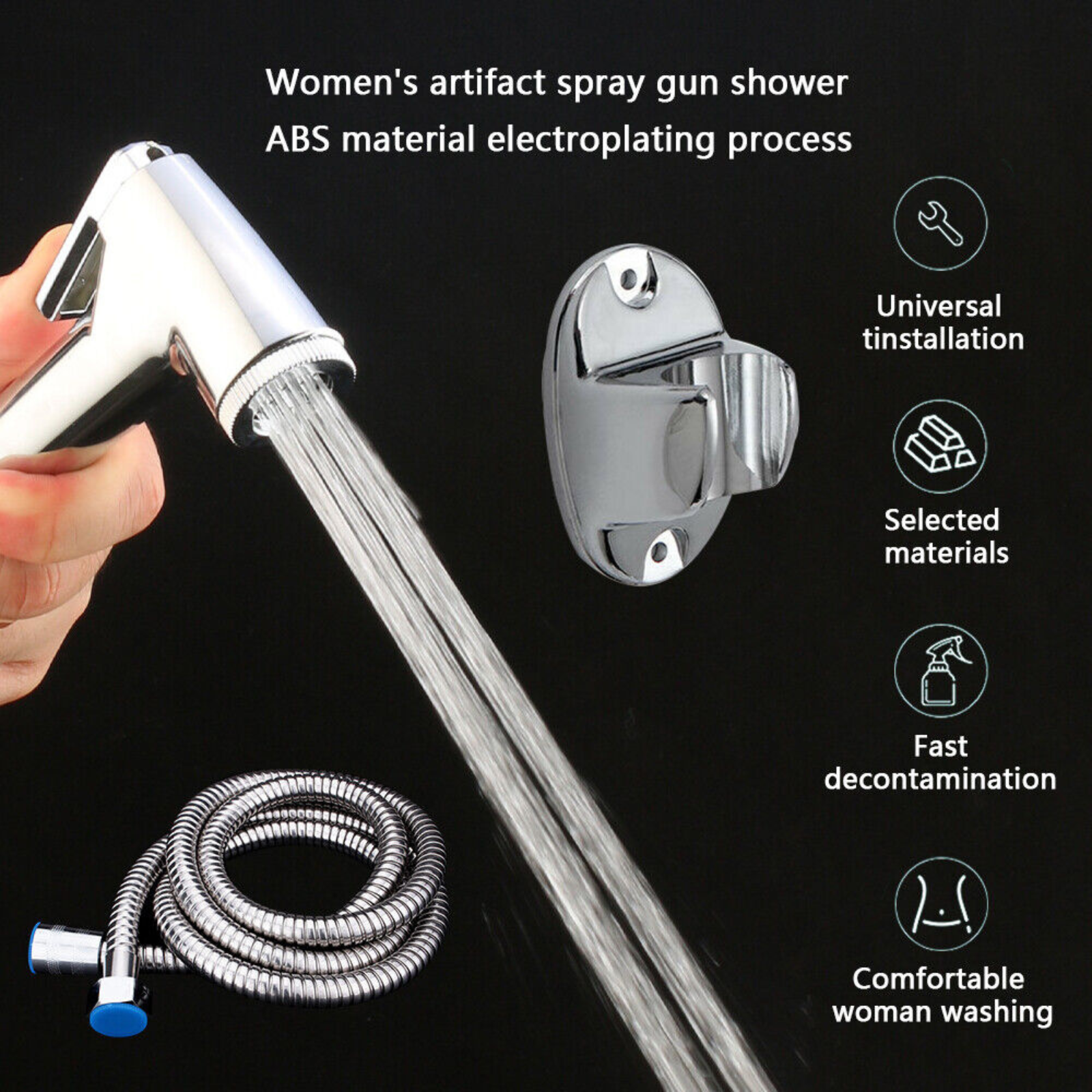 Shower Head Hose Sprayer Kit Hand Held Bidet Douche Toilet Spray Shattaf