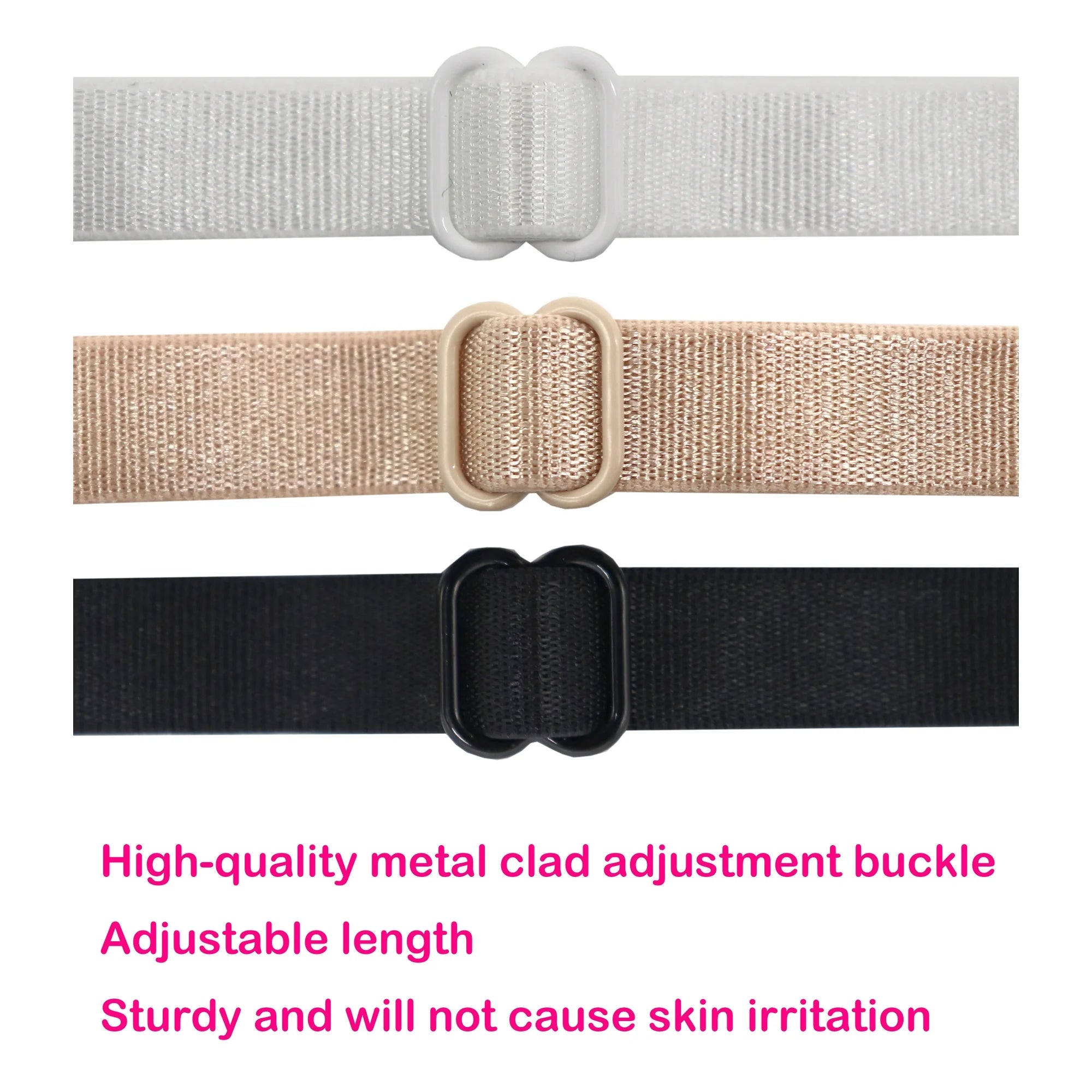 Adjustable Band Bra Strap Holder Lady Nonslip Elastic Strap Racer Clip 3PCS