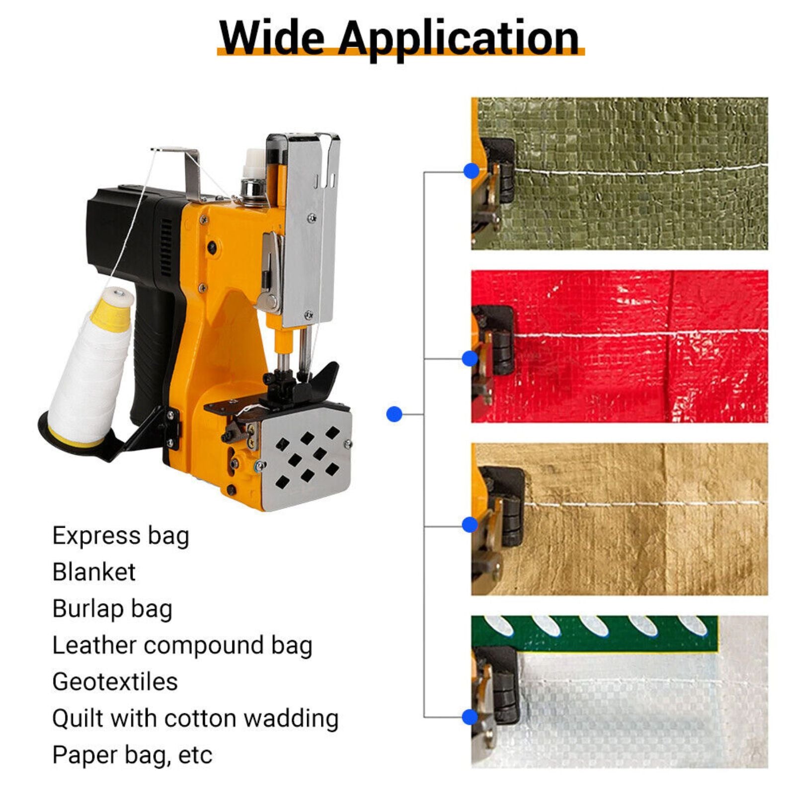 Electric Bag Closer Handheld Stitching Tool Portable Industrial Sewing Machine