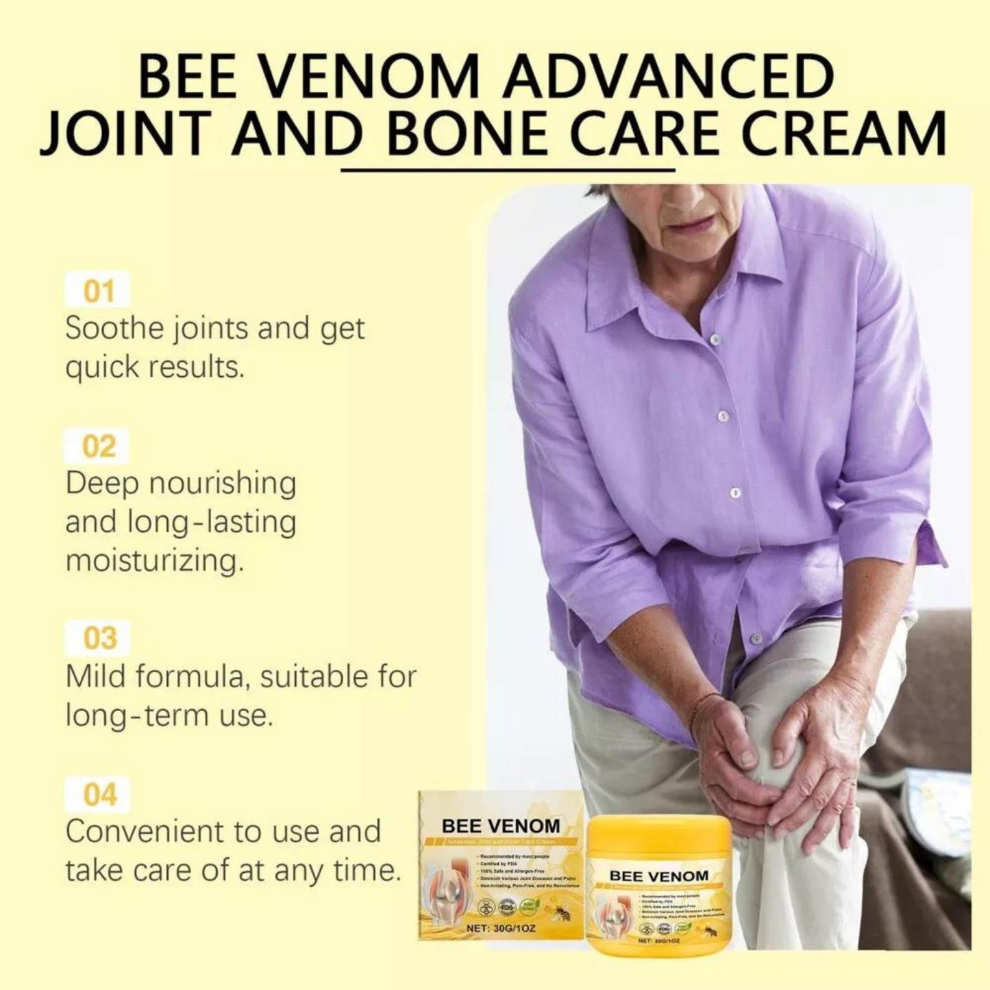 30g Joint Bone Healing Arthritis Pain Bee Venom Pain Cream Relief Care Cream