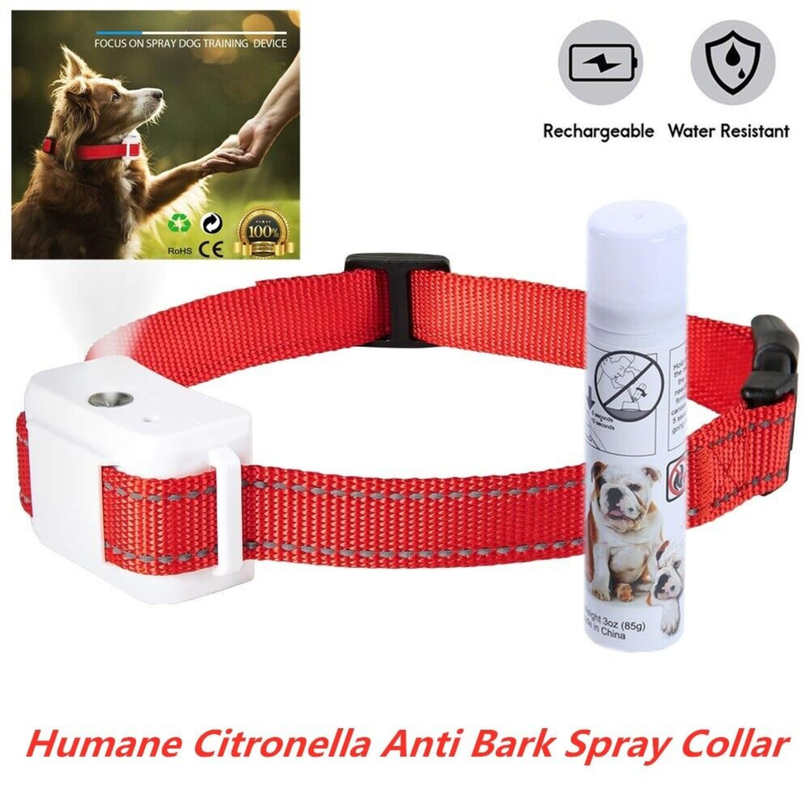 Anti Bark Spray Collar Stop Automatic Citronella Dog Training Collar No Barking