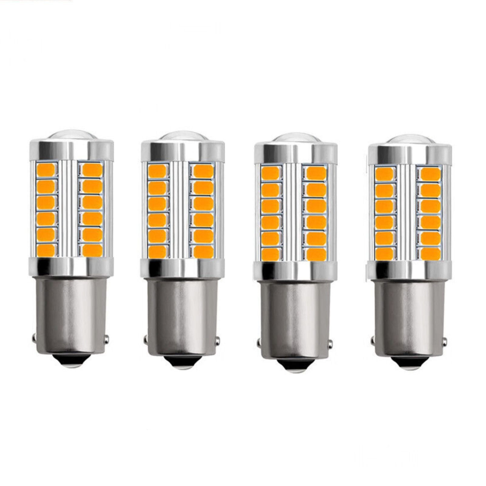 1156 P21W 33LEDS BA15S 5730 Canbus Bulb 4x Led Turn Signal Indicator Amber Globe