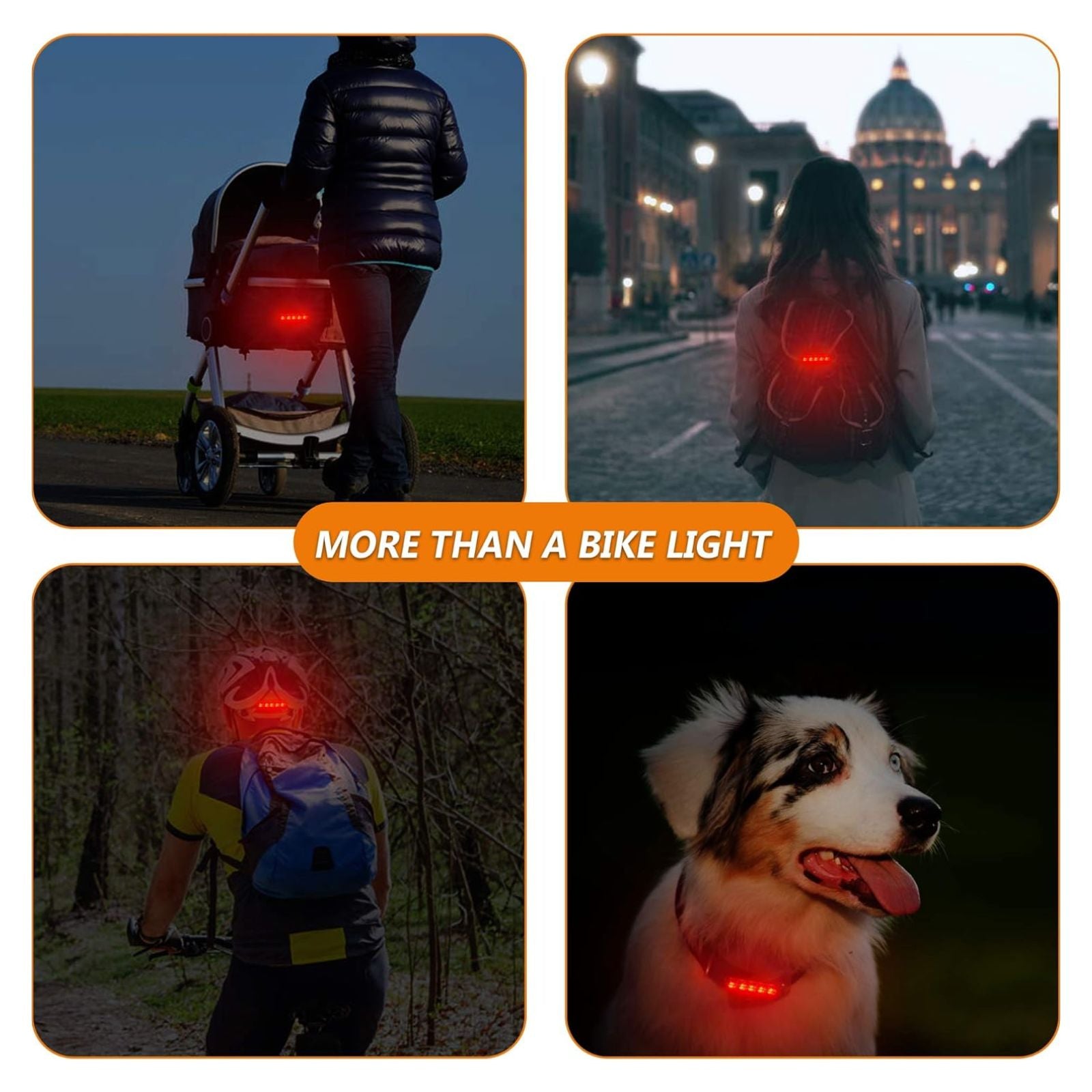 2pcs USB Rechargeable Bicycle LED Tail Light 7modes Cycling Front Rear Lamp