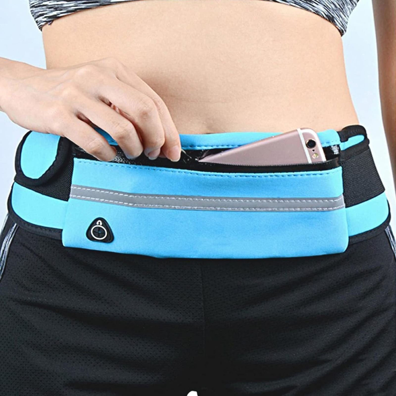 Blue Fanny Pack Waist Belt Waterproof Money Wallet Zip Pouch Running Bum Bag
