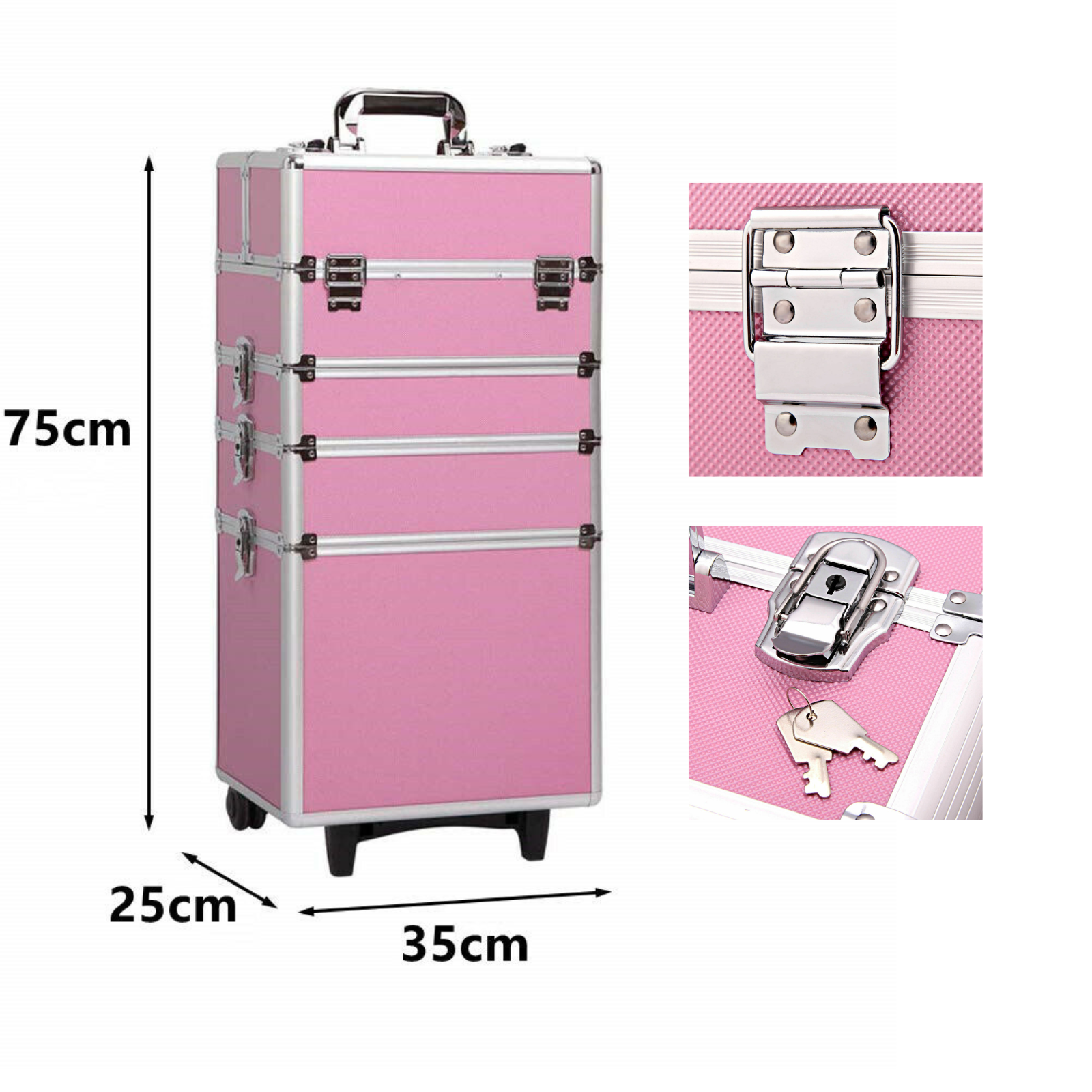 Cosmetic Makeup Trolley Box 7 In 1 Professional Beauty Organizer Travel Case