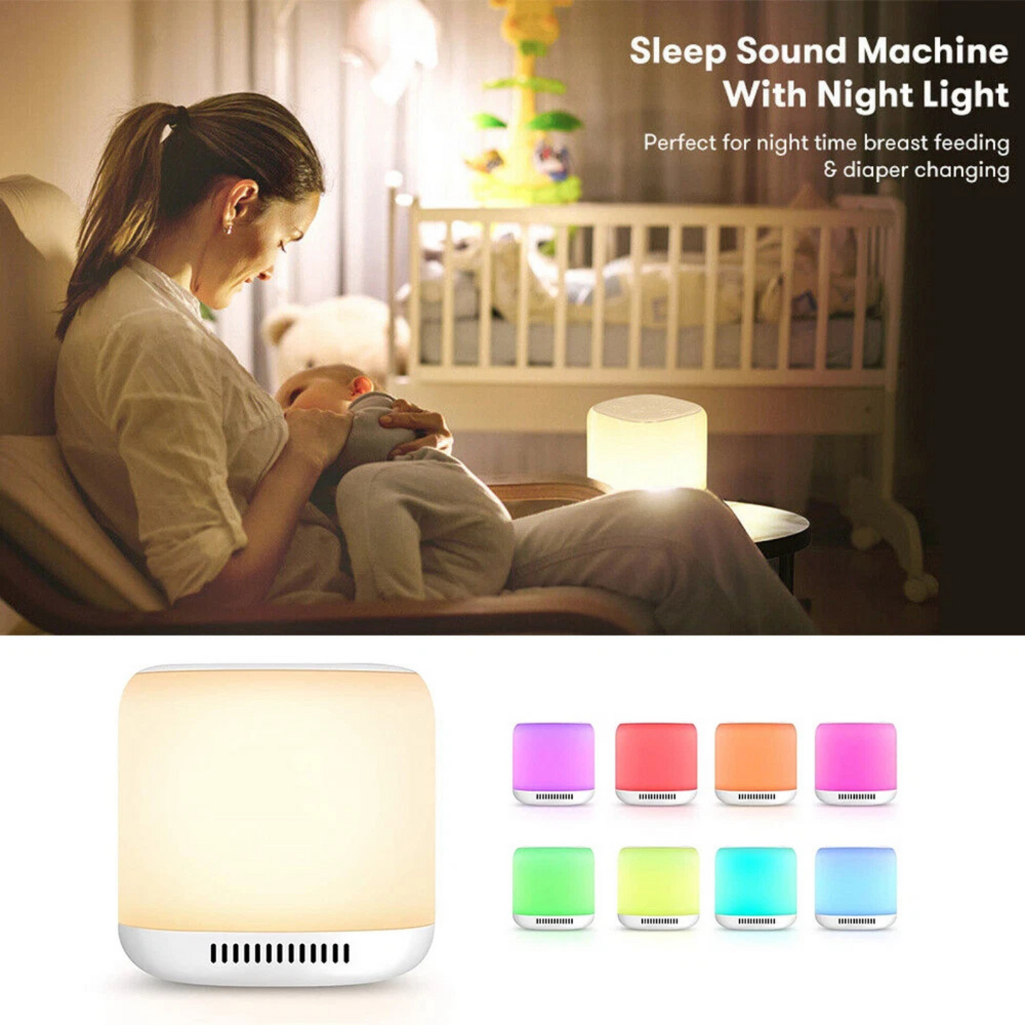 White Noise Sound Machine for Sleep Therapy Relaxation and Restful Nights