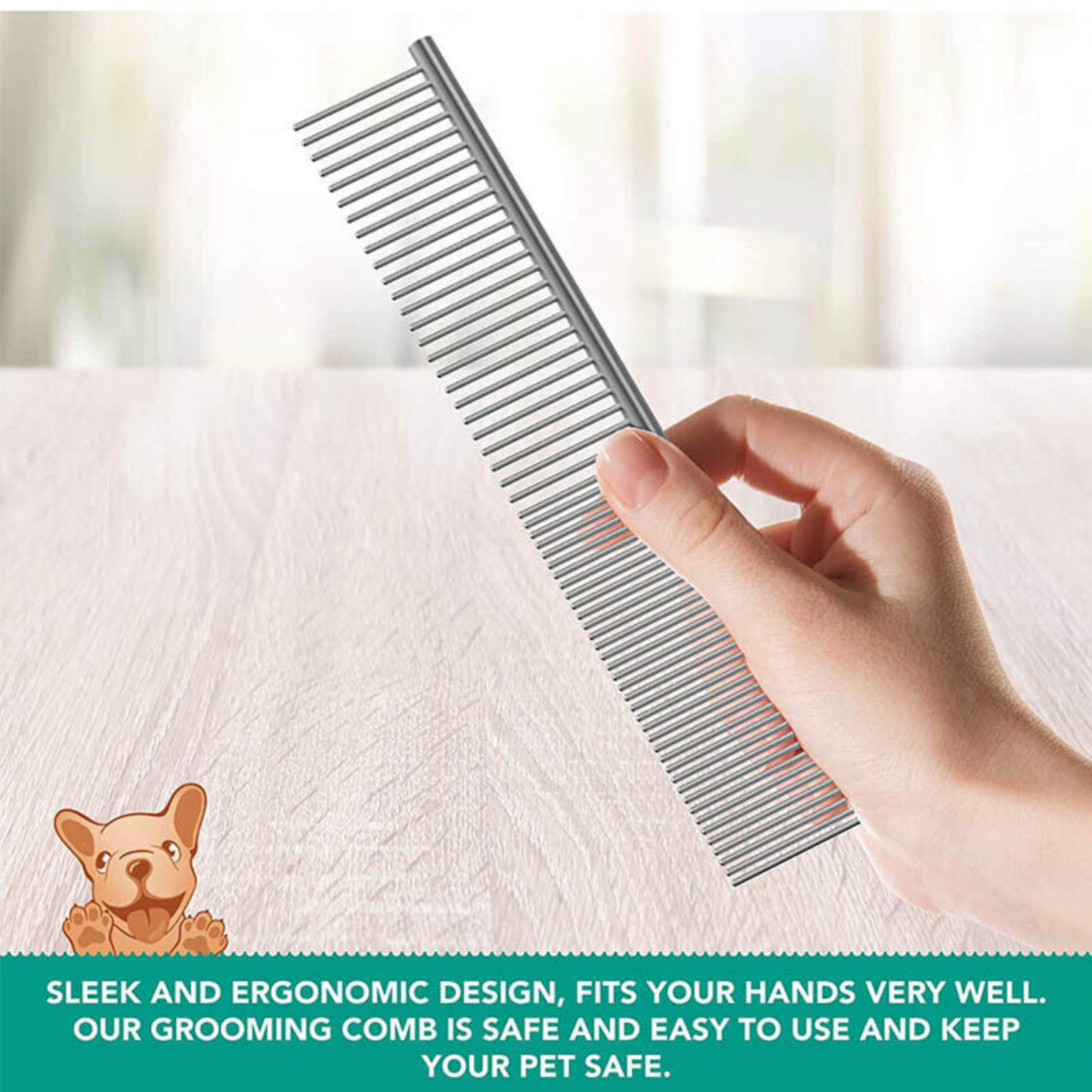 Hair Grooming Trimmer Round Stainless Steel Teeth Metal Comb Brush Pet Cat Dog