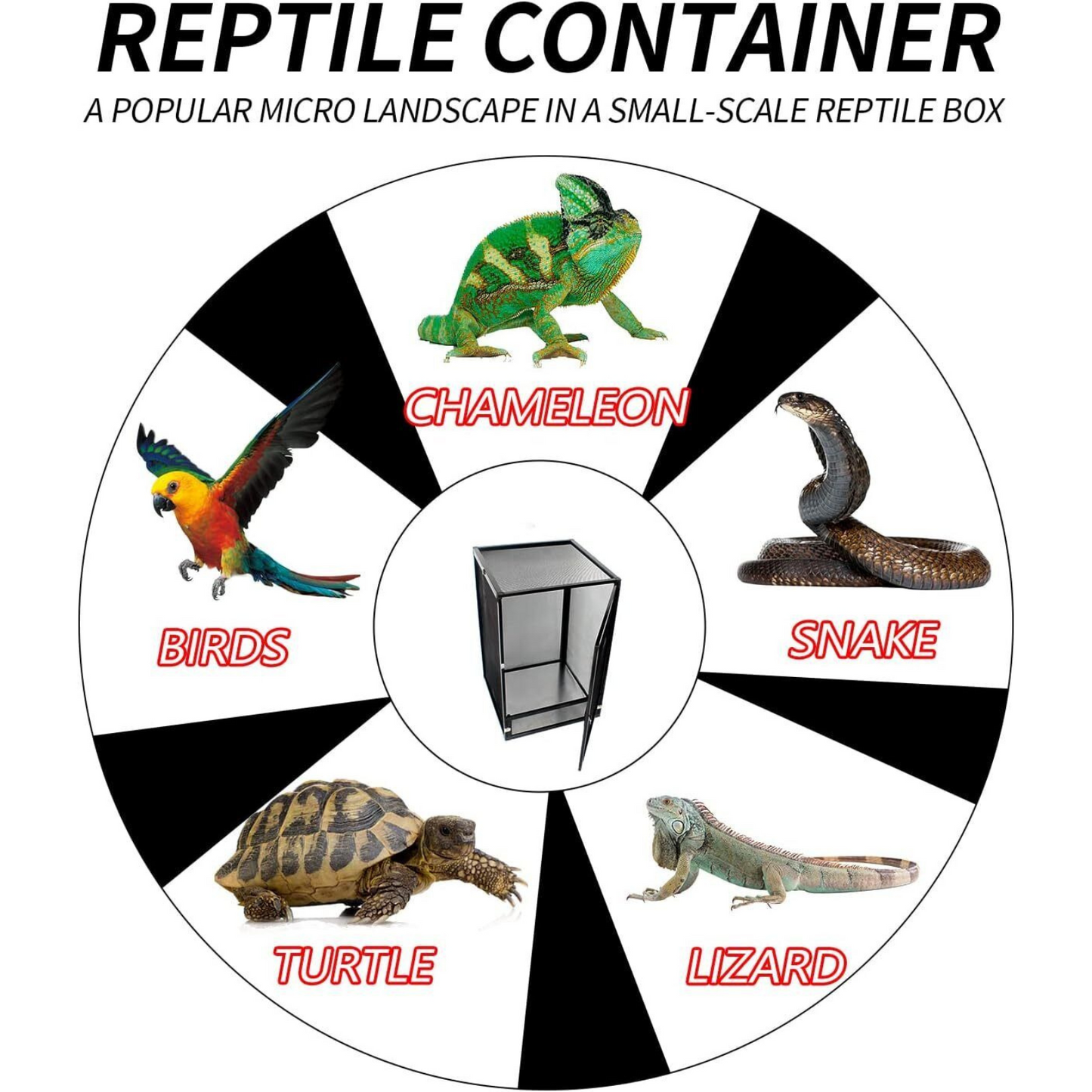 Aluminum Alloy Reptile Enclosure Lizard Snake Insect Mesh Cage Silver
