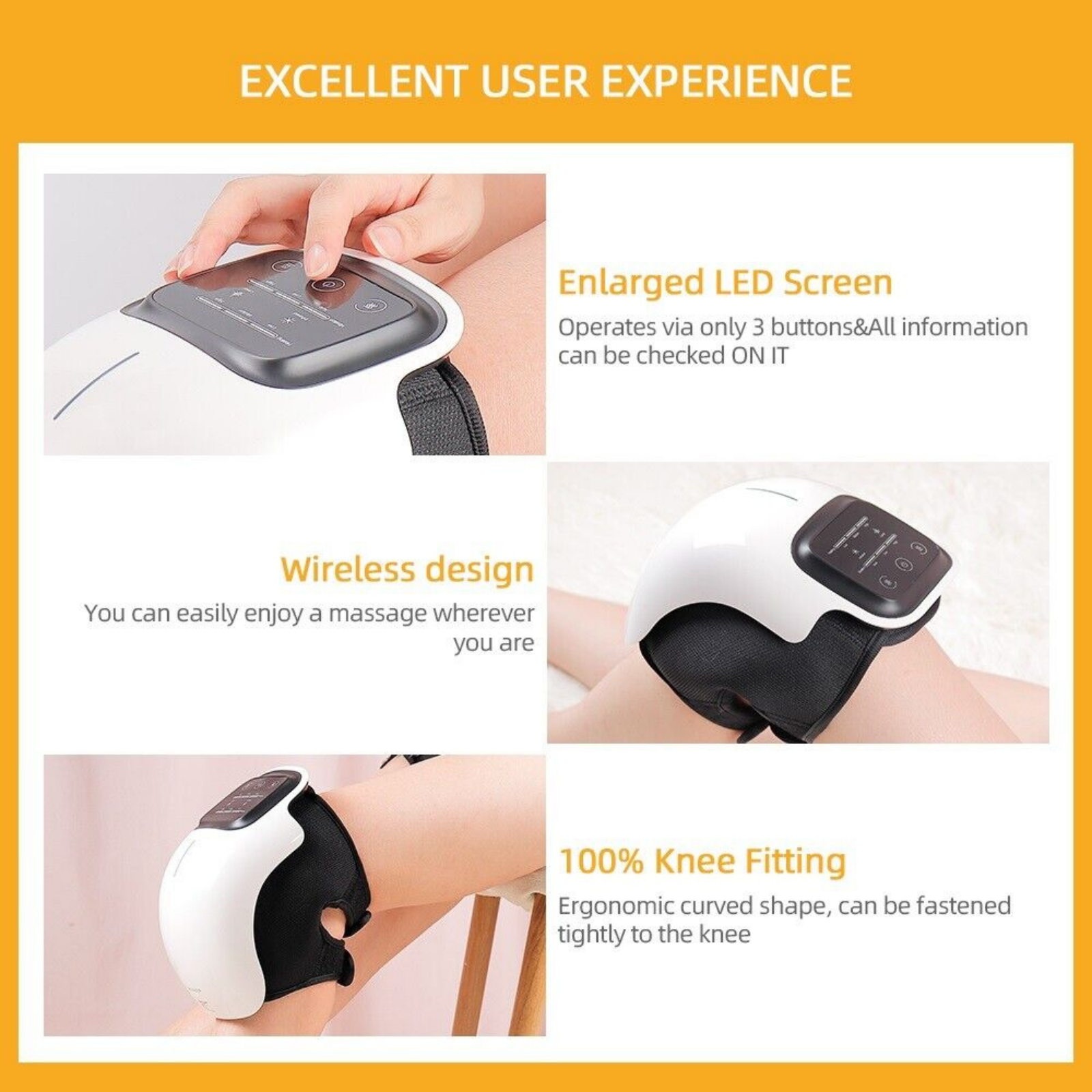 Smart Knee Massager Heating Function and Vibration Modes
