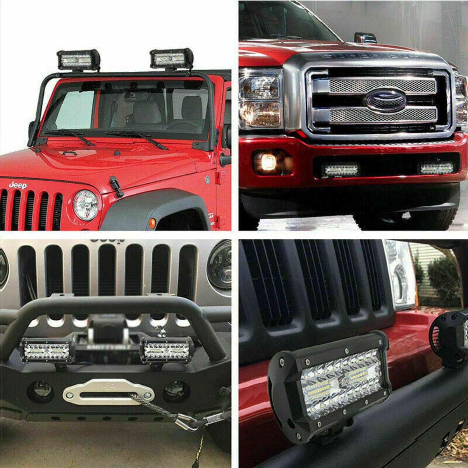 SUV 12V 24V Flood Lights Driving Lamp 2pcs 7inch Led Work Light Bar Offroad Car