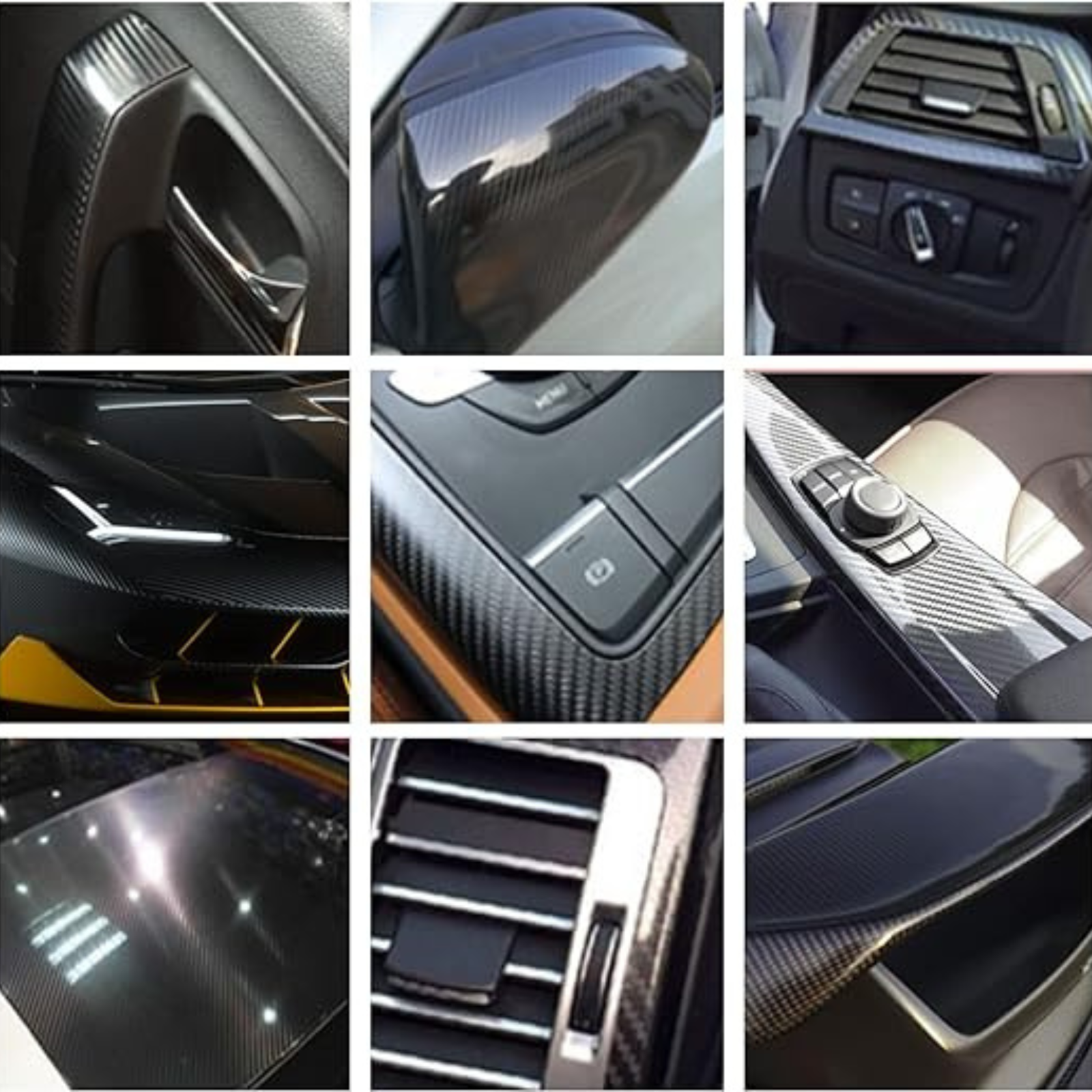 Air Release Vinyl Wrap Gloss Black Car Vinyl Wrap Sticker Film 151cm x 50cm