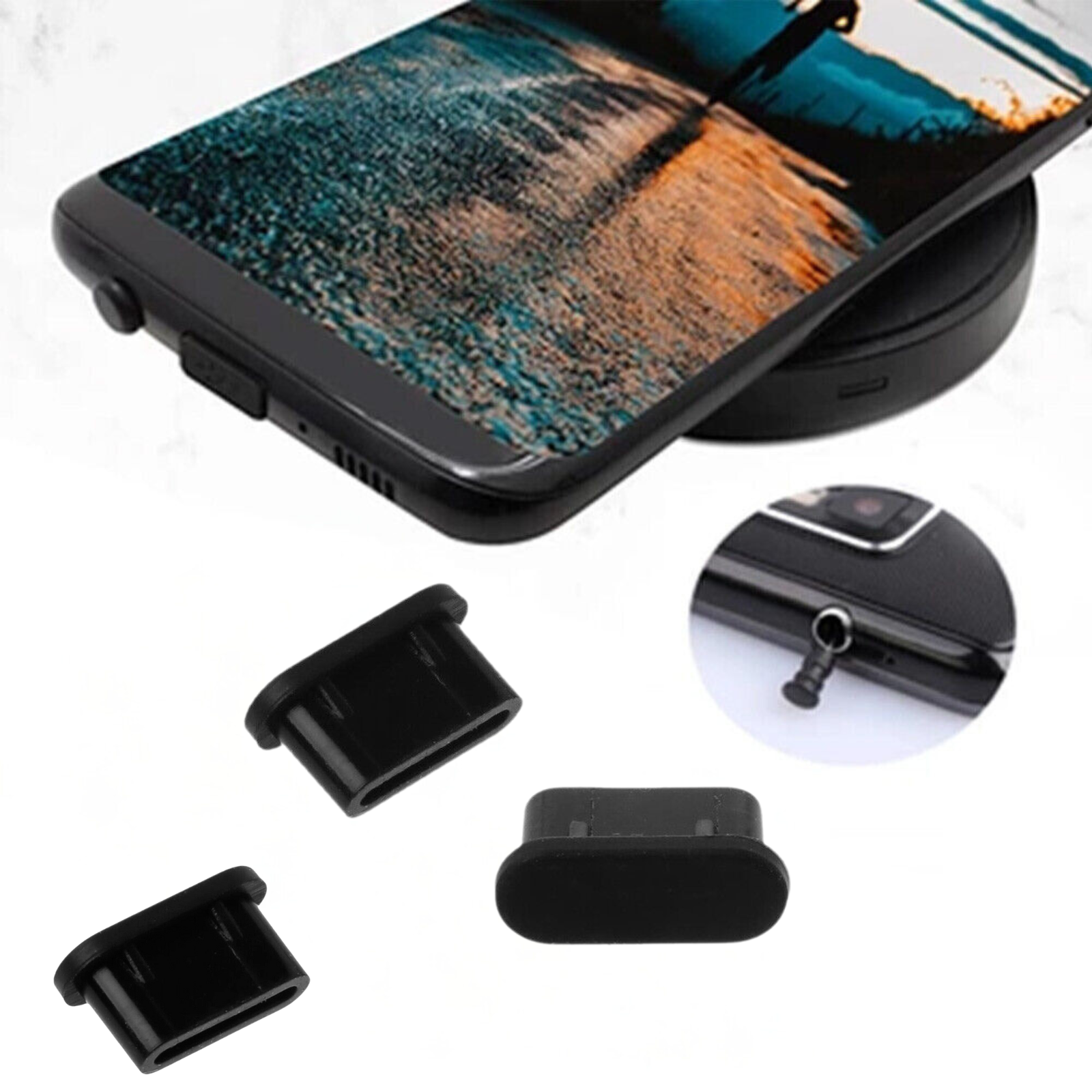 3pcs USB Silicon Type C Dust Protector Plug for Earphone and Charging