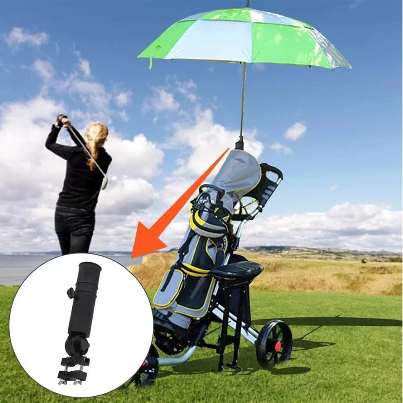 Wheel Chair Clicgear Buggy Cart / Baby Pram Universal Golf Umbrella Holder