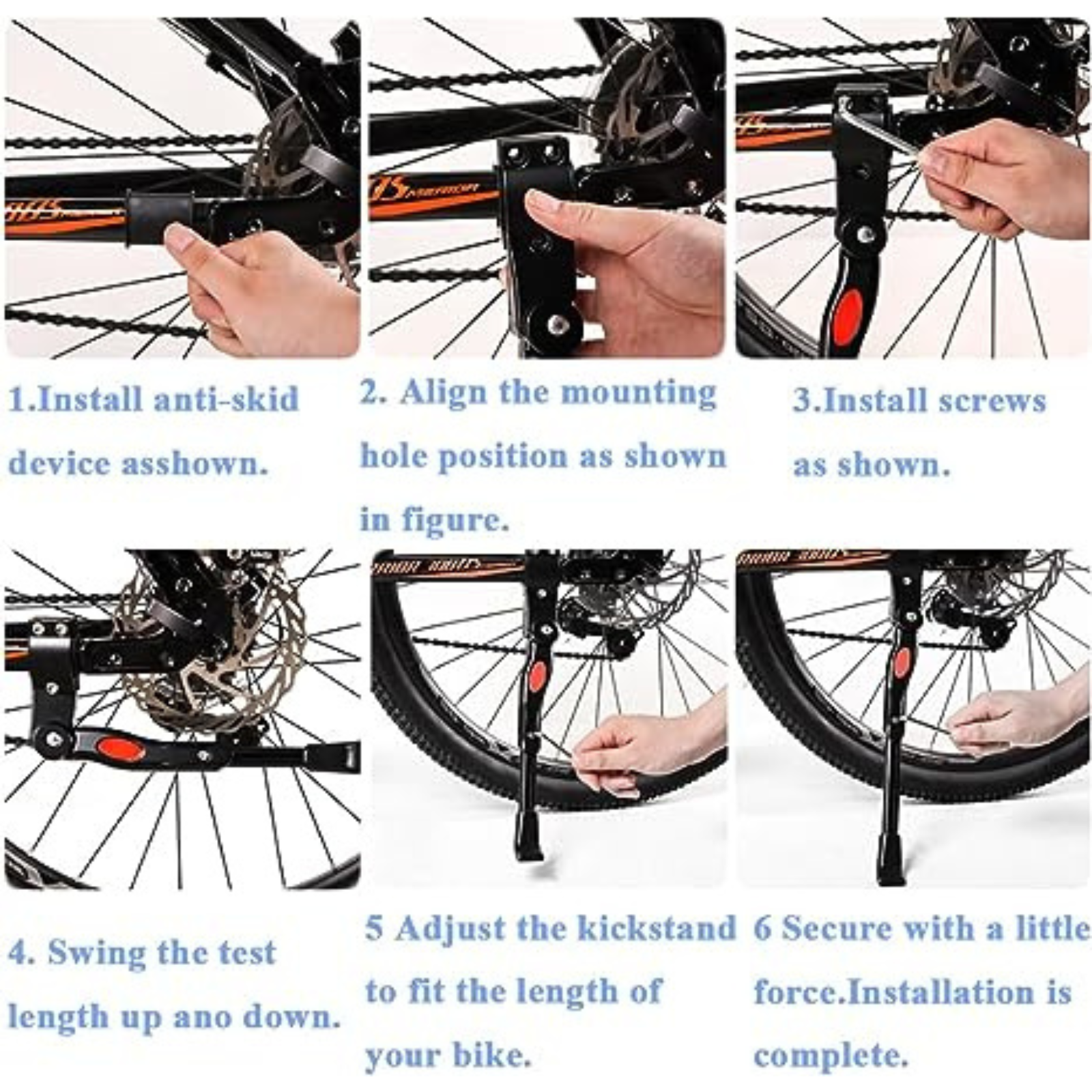 Rear Kick Stand Bicycle Mountain Bike Adjustable Prop Side Parking Support MTB