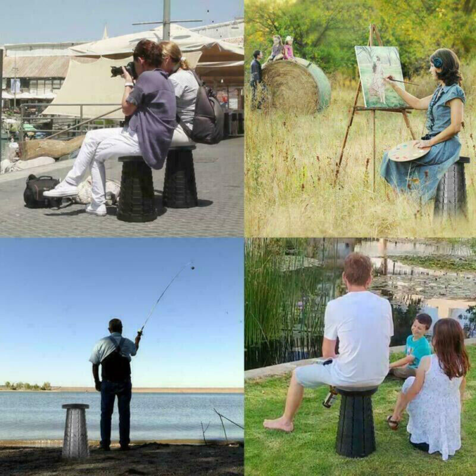 Retractable Travel Seat Camping Fishing Chair Outdoor Portable Folding Stool