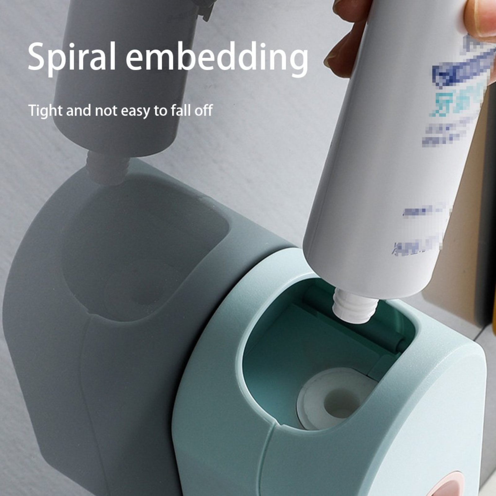 Wall-Mounted Rack Bathroom Toothbrush Holder Automatic Toothpaste Dispenser Blue