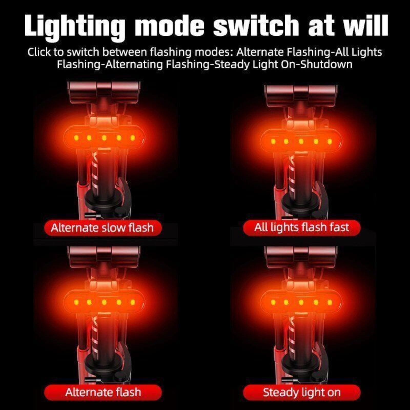 Rechargeable LED Bicycle Lights Waterproof Headlights Front and Rear Bike Light