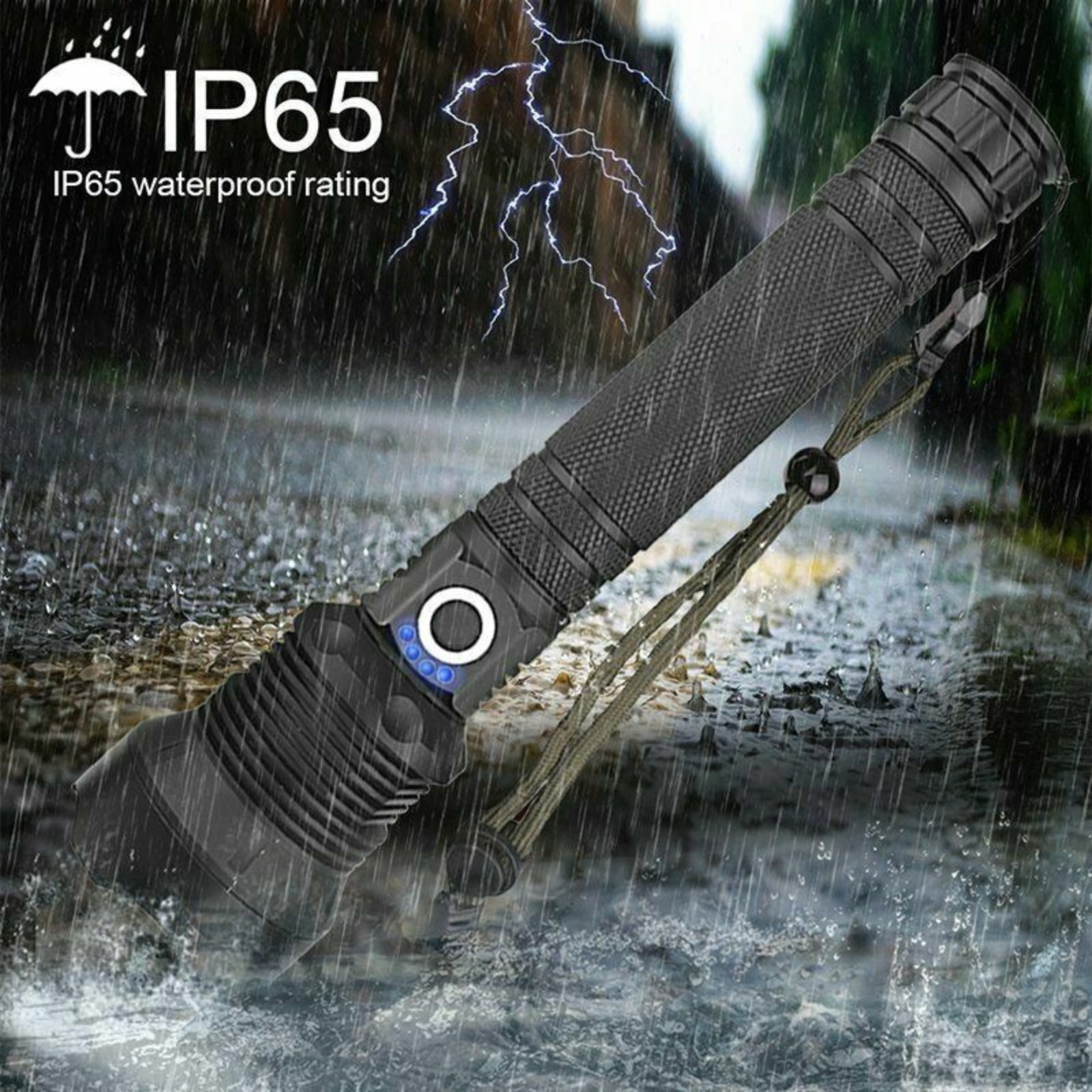 USB Rechargeable Flashlight XHP90 High Power 2500000LM Super Bright Torch